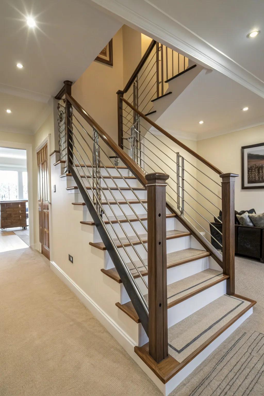 A strong railing ensuring safety without sacrificing style.