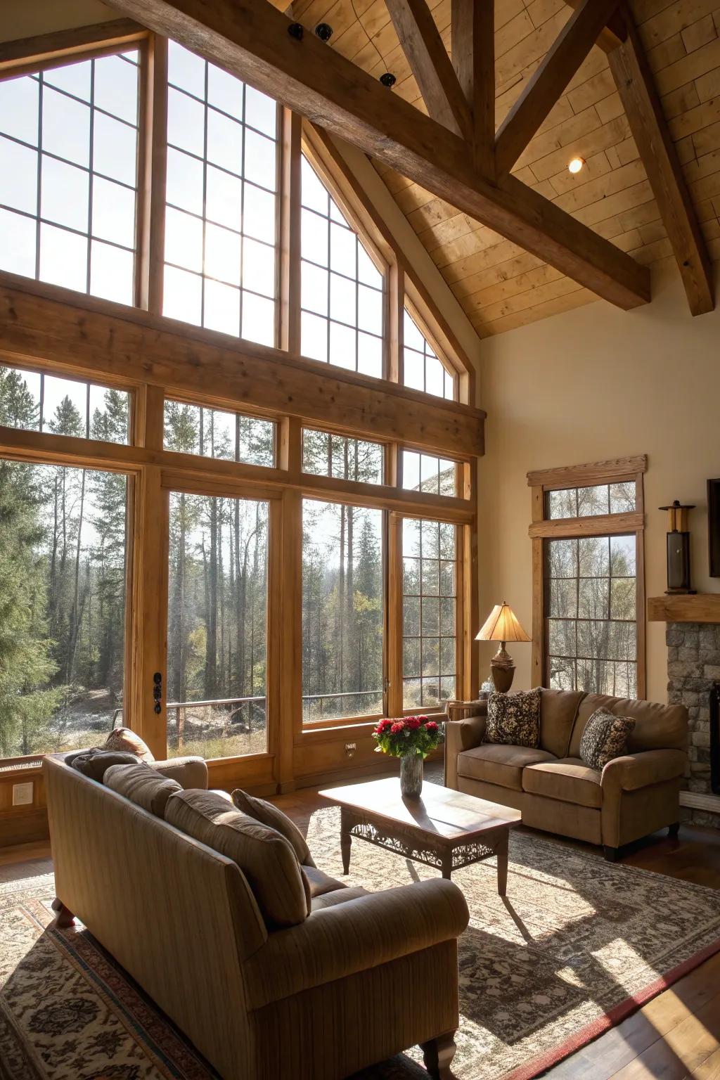 Architectural accents that elevate the visual impact of expansive windows.