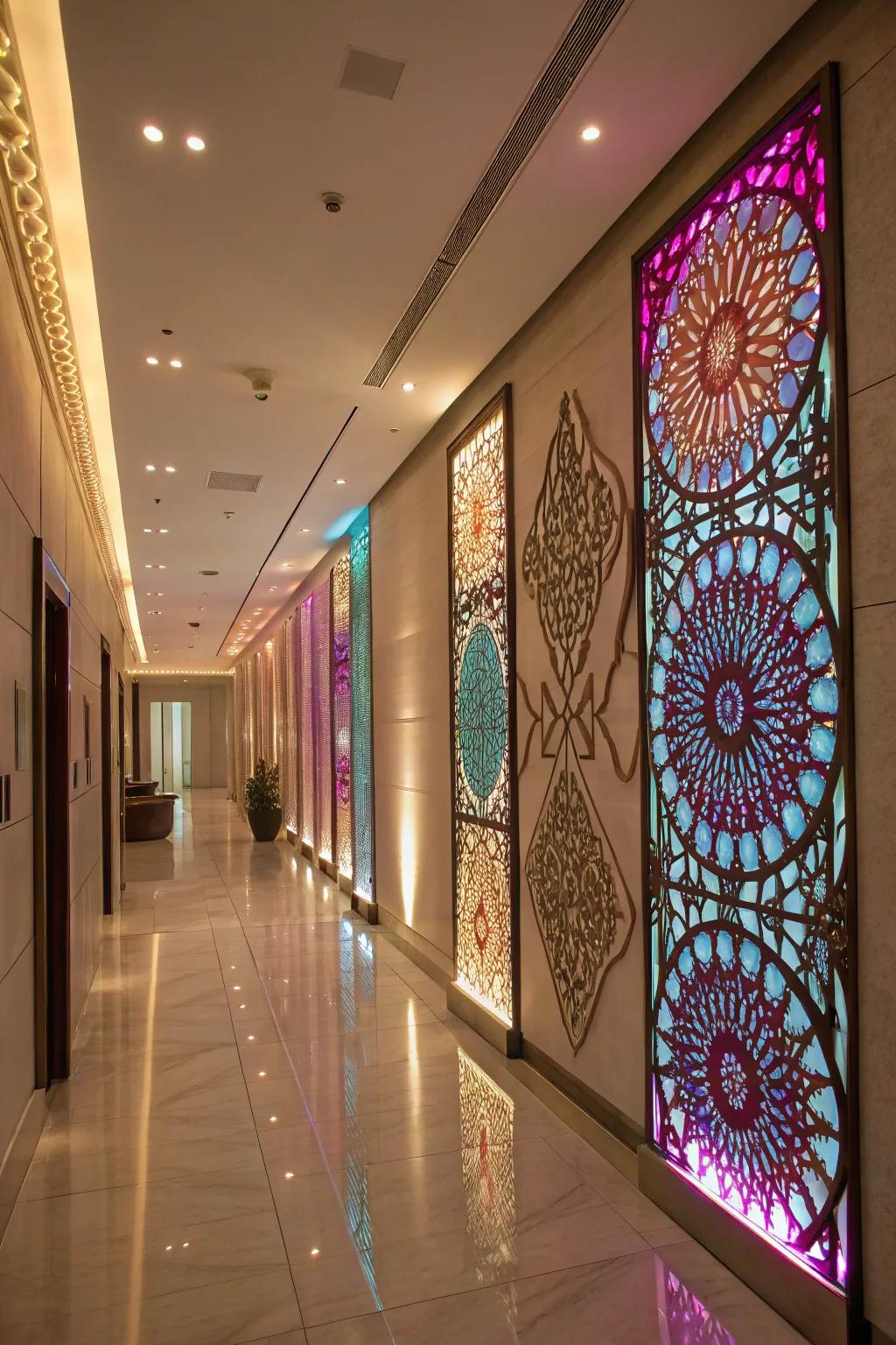 Using LED highlights, turn your walls into artistic displays.
