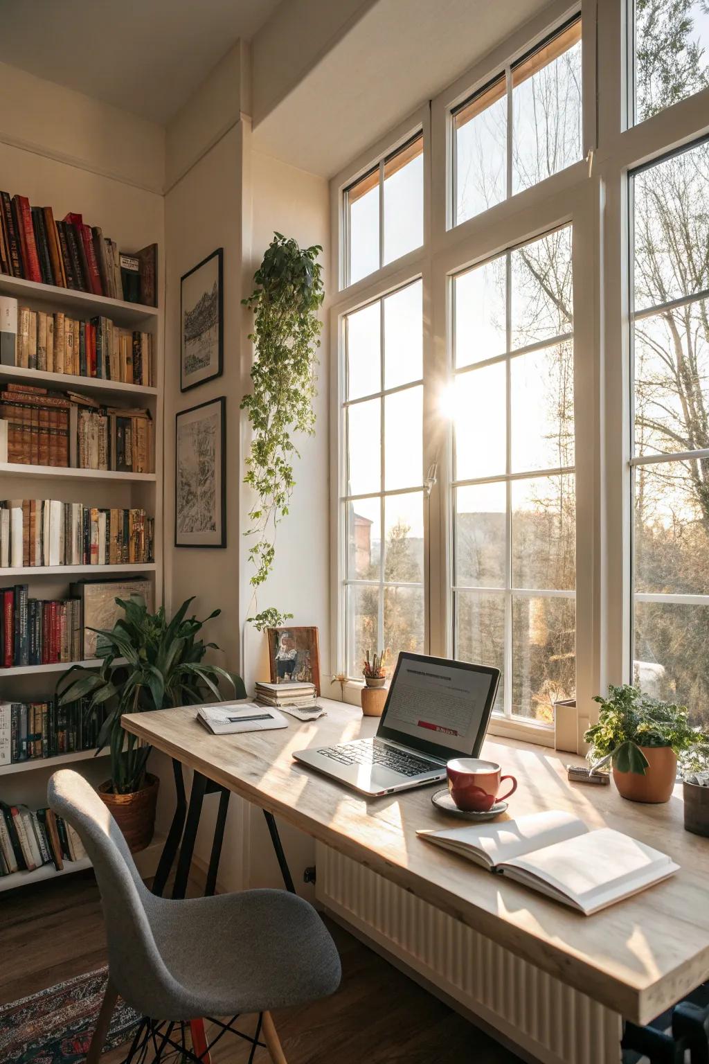 Let sunlight make your work area brighter.