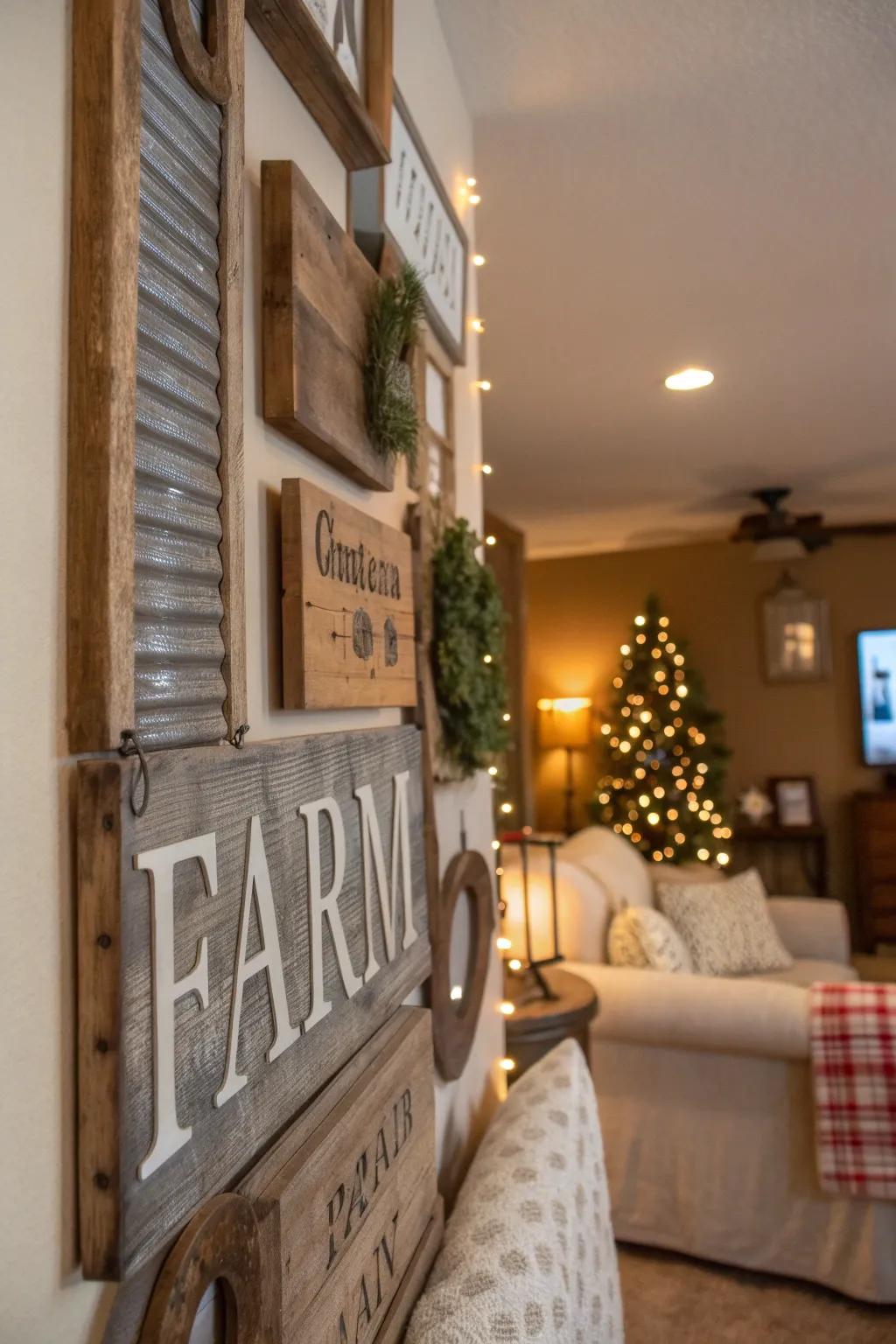 Retro notices instill nostalgic charm onto the walls.
