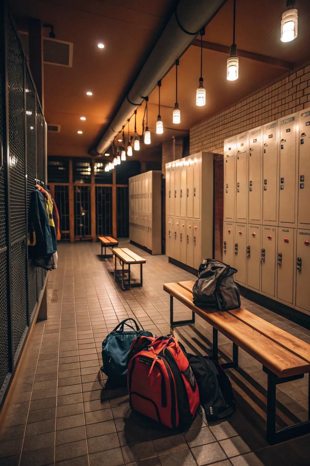 Ambient illumination for a peaceful locker room experience.