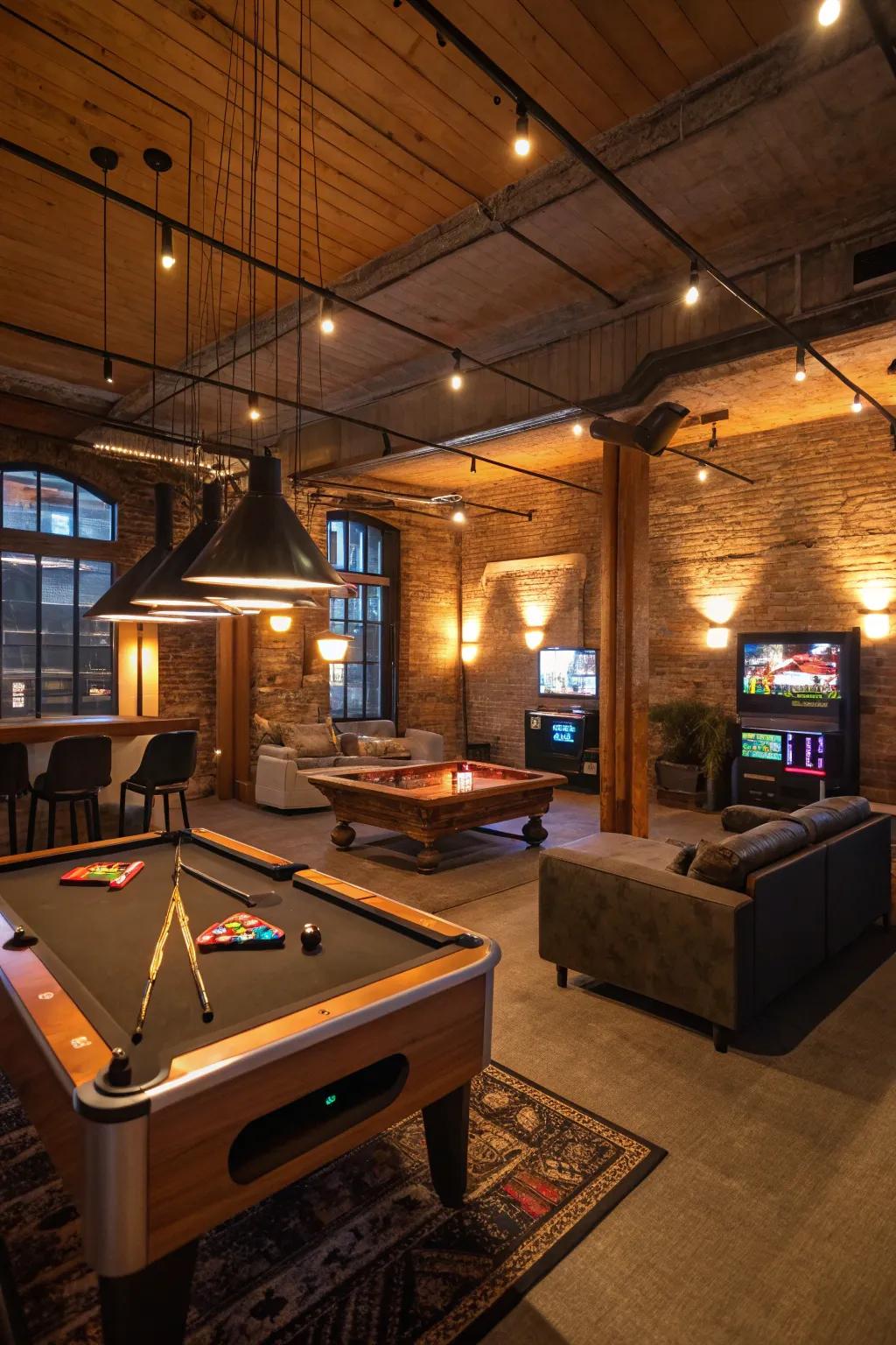 Ambient illumination cultivates a versatile and hospitable setting in any recreational room.