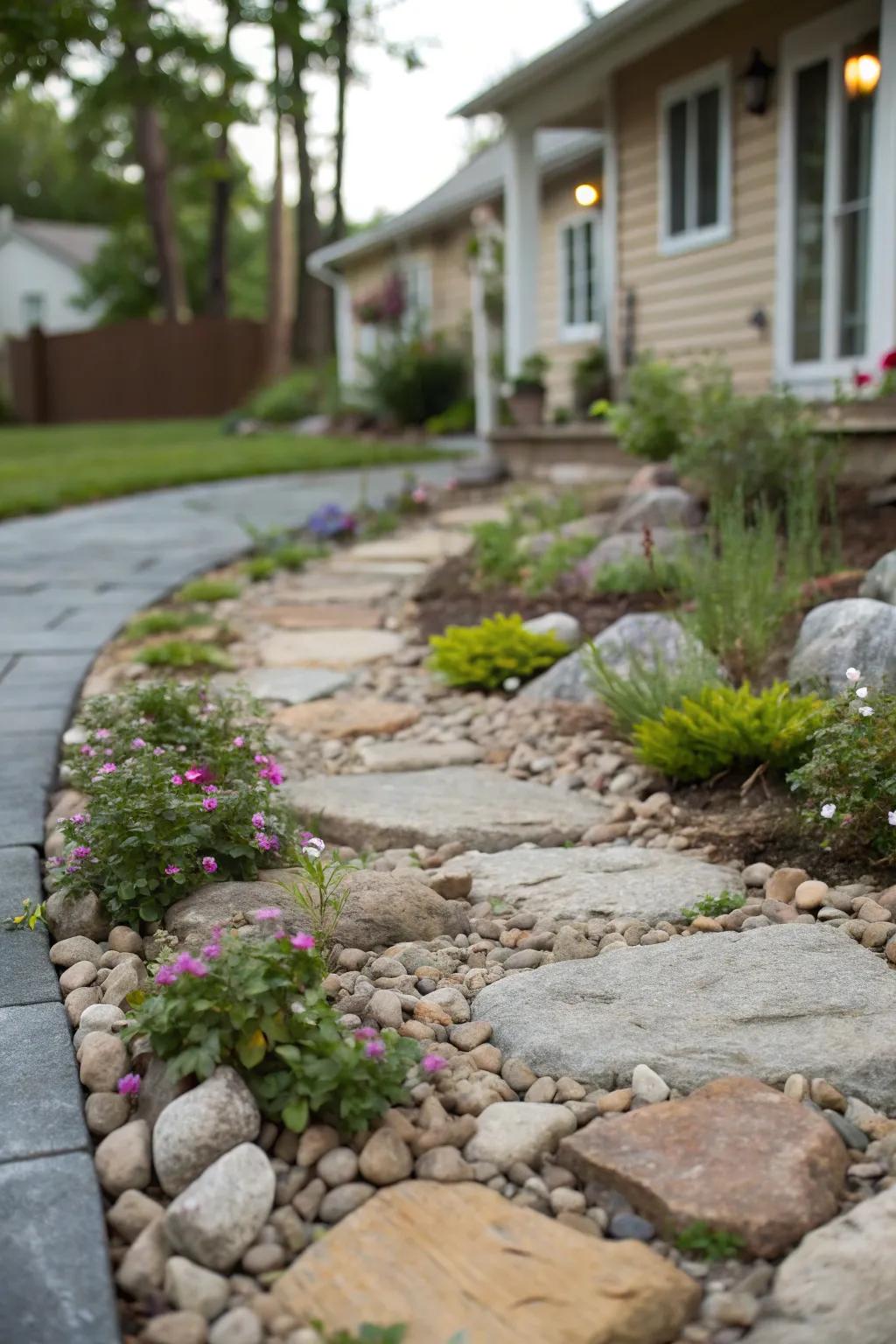 A delightful stone walkway enhancing structure and flow.