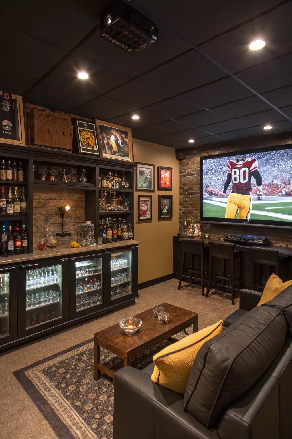 Recreate the exhilaration of a sports-themed venue at home with a special game-day section.