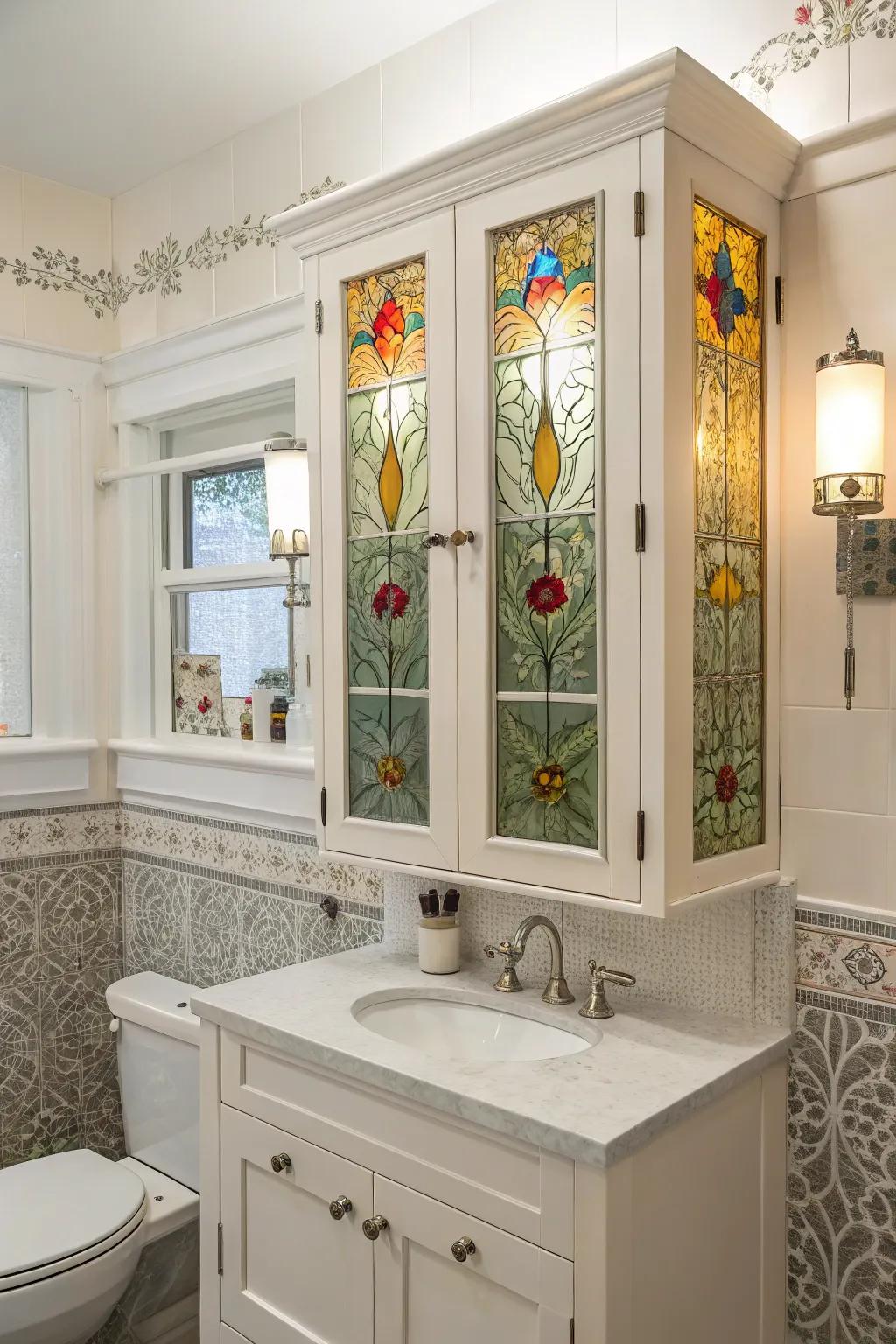 Artistic inlays turn your cabinet into a distinctive focal point.