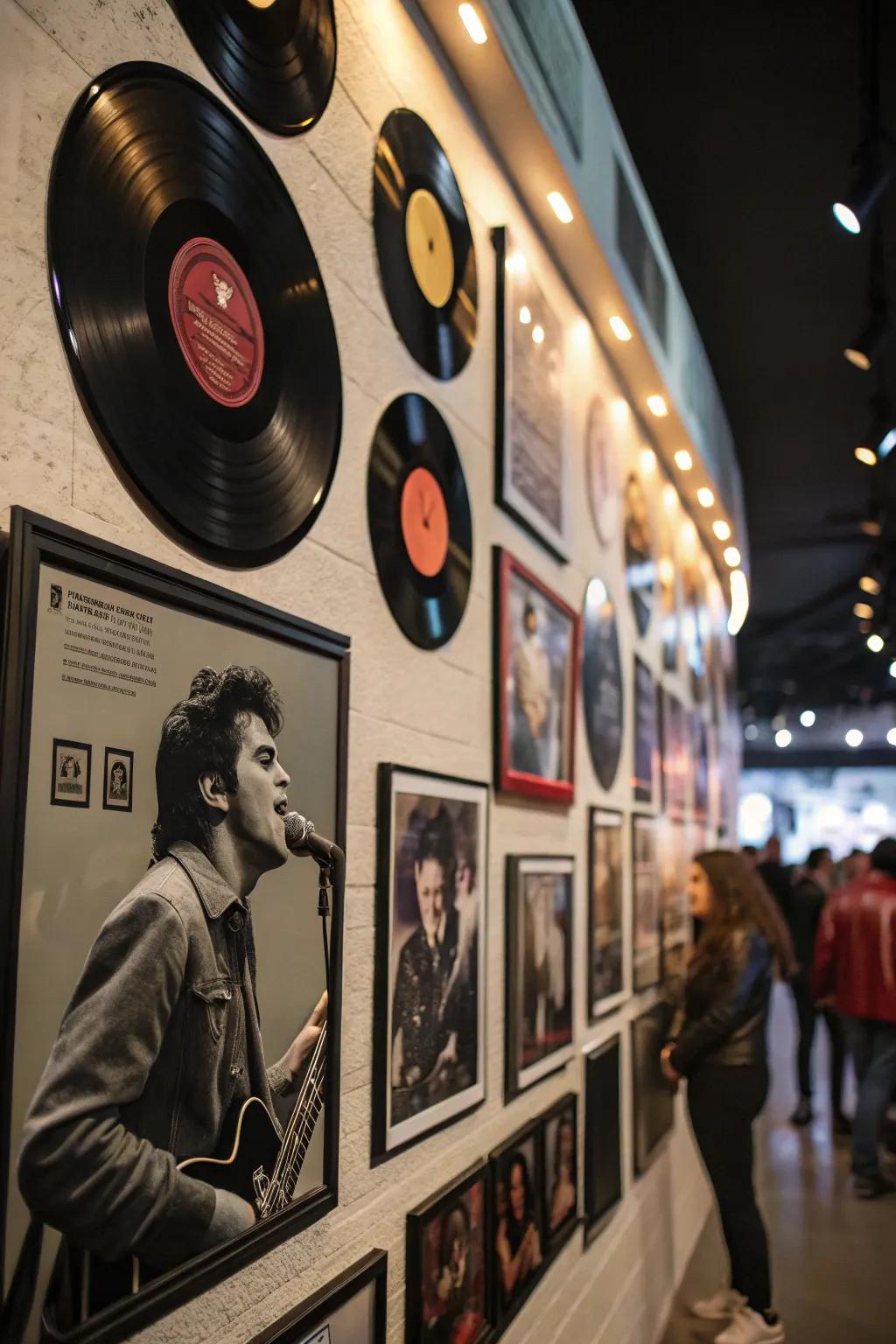 A music themed celebration space commemorating a cherished one's enthusiasm.