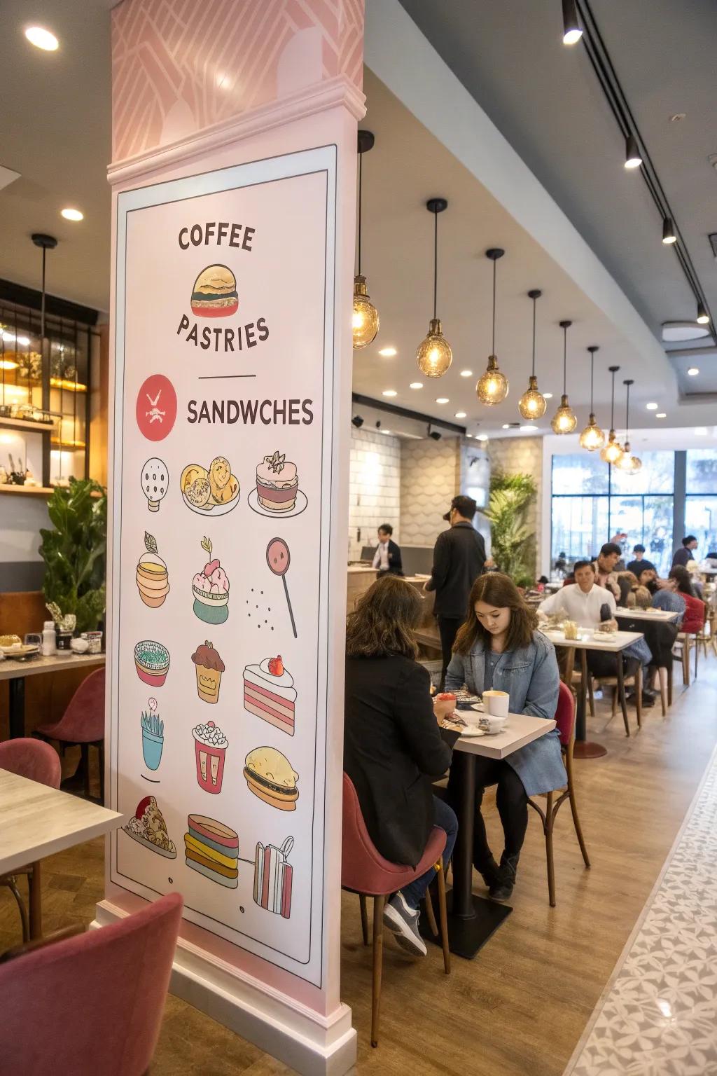 Add a playful touch with illustrative icons on your menu.