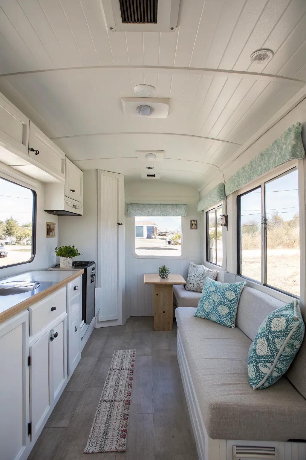 Light-colored walls bring a sense of spaciousness and warmth.