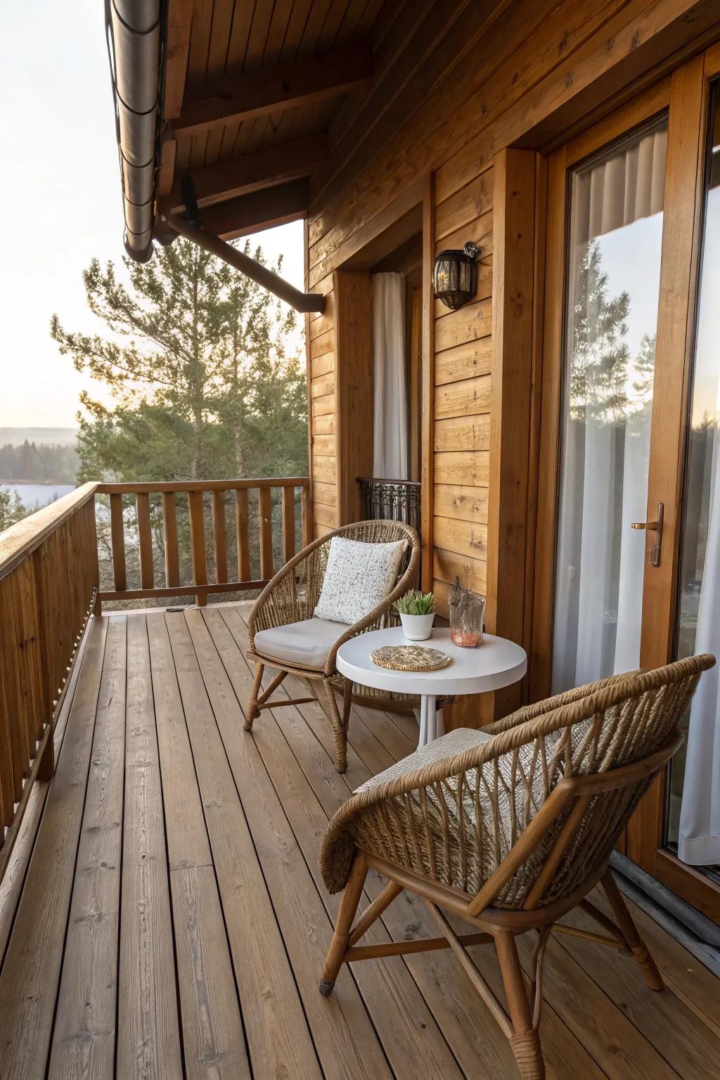 Warm up your area with elegant wood outdoor decking.