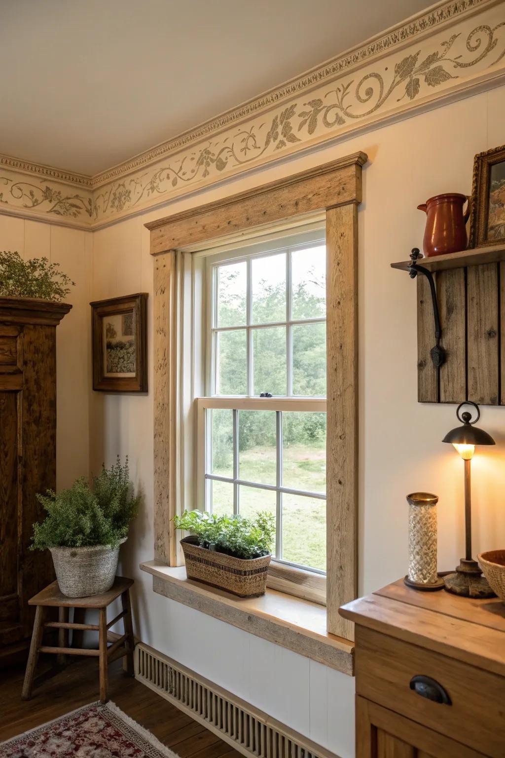 Ornamental details on window outlining adding personality.