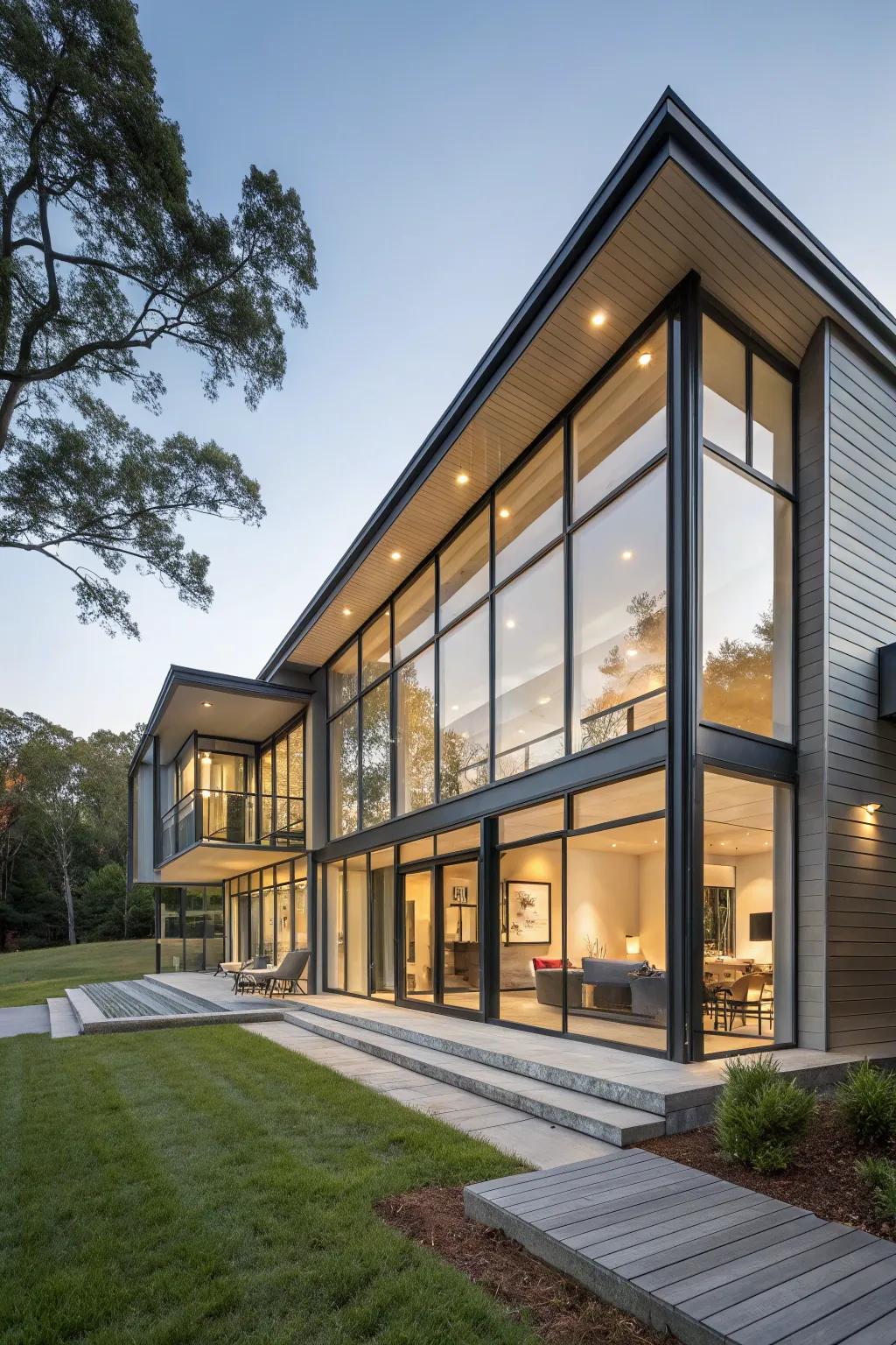 Large windows can create a stunning modern look.