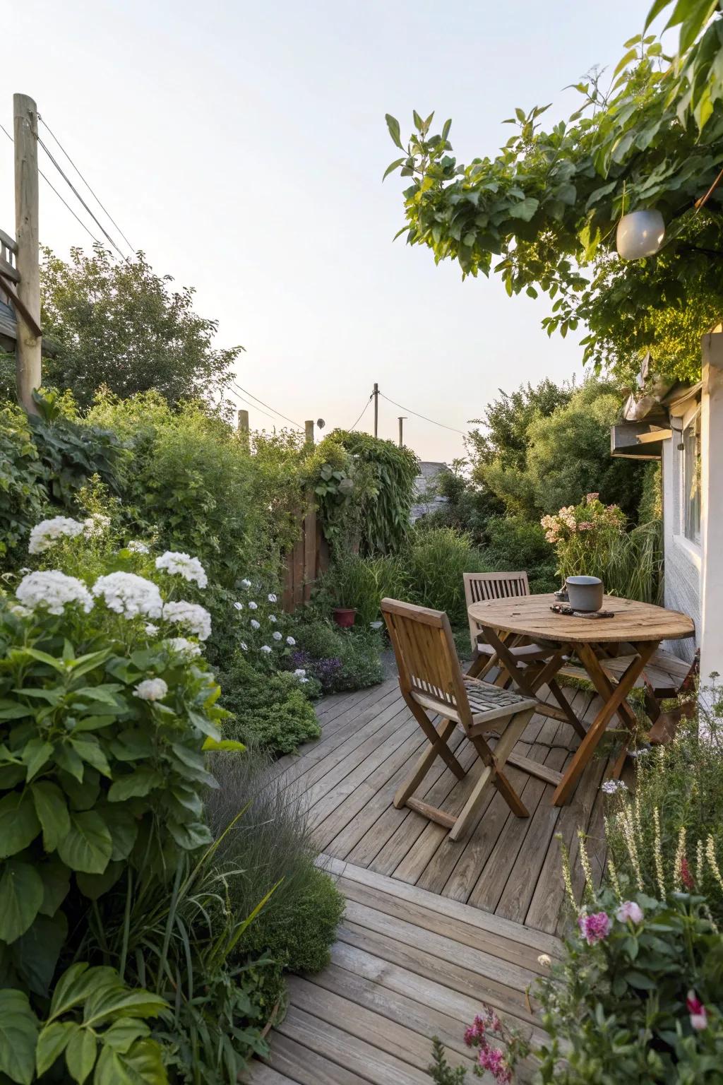 Timber elements injecting warmth and texture into a modern garden.
