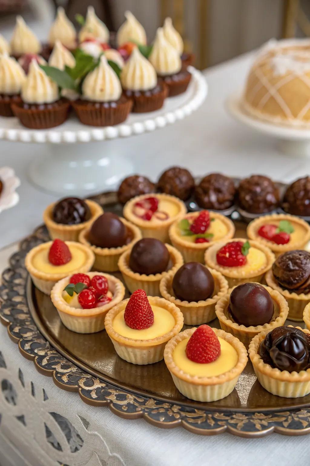 A curated dessert selection offers a pleasurable end to your tea experience.