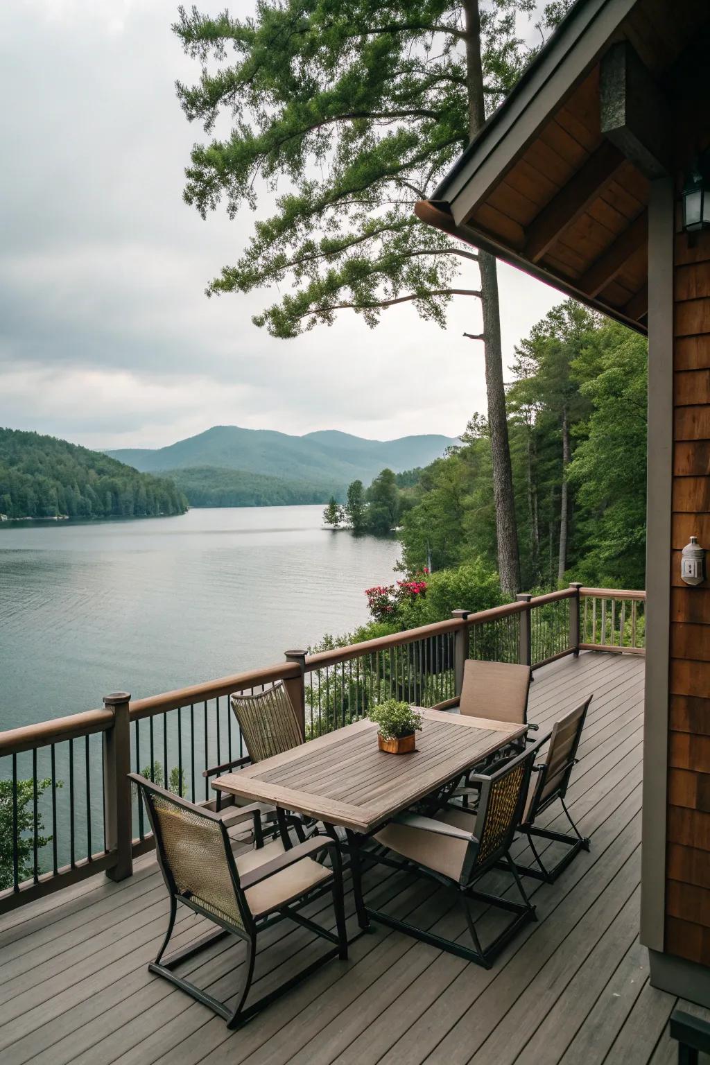 A deck designed for outdoor enjoyment.