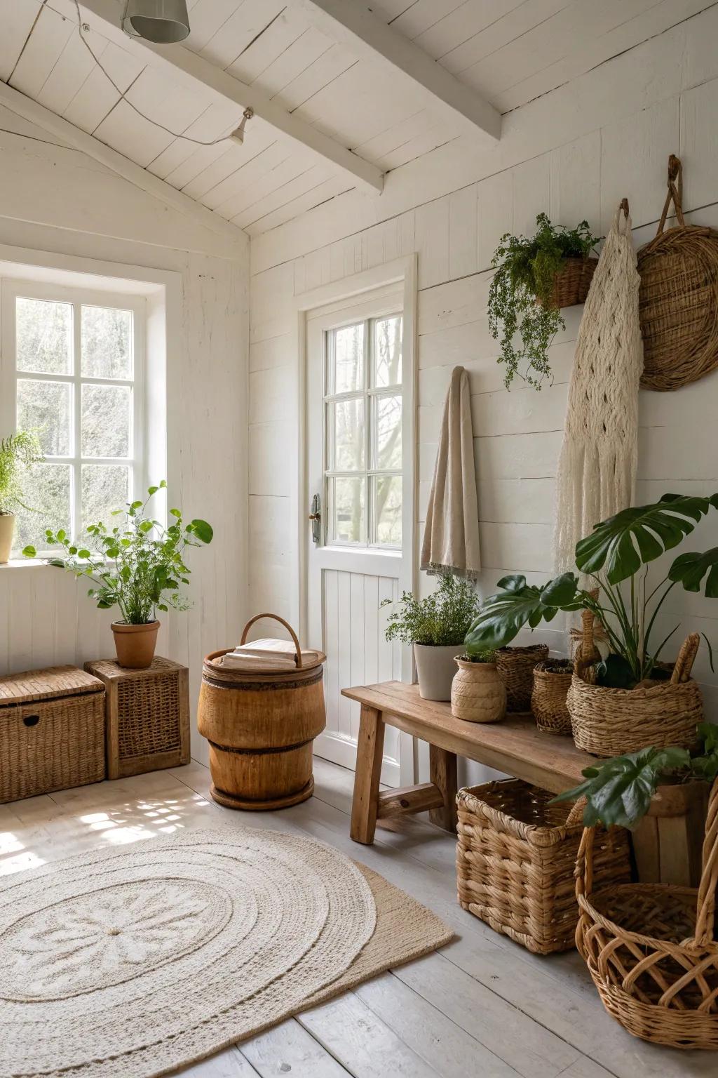 Pure coating wonderfully emphasizes natural decor.