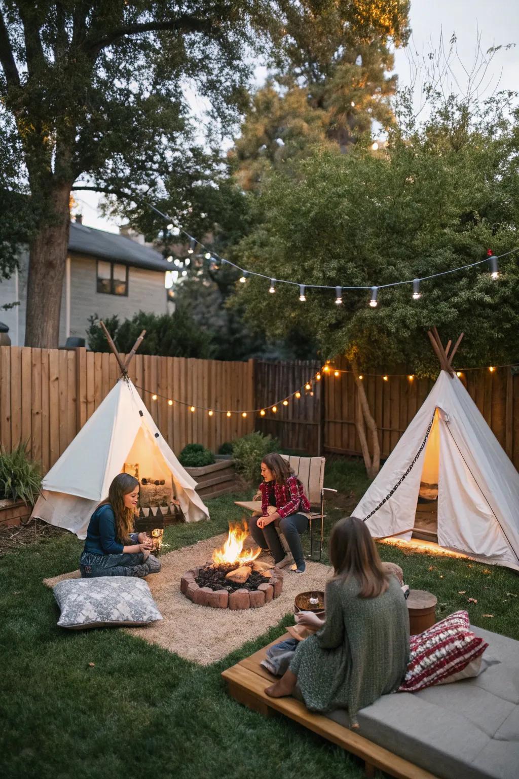 Enjoy a camp-style adventure in your own yard.