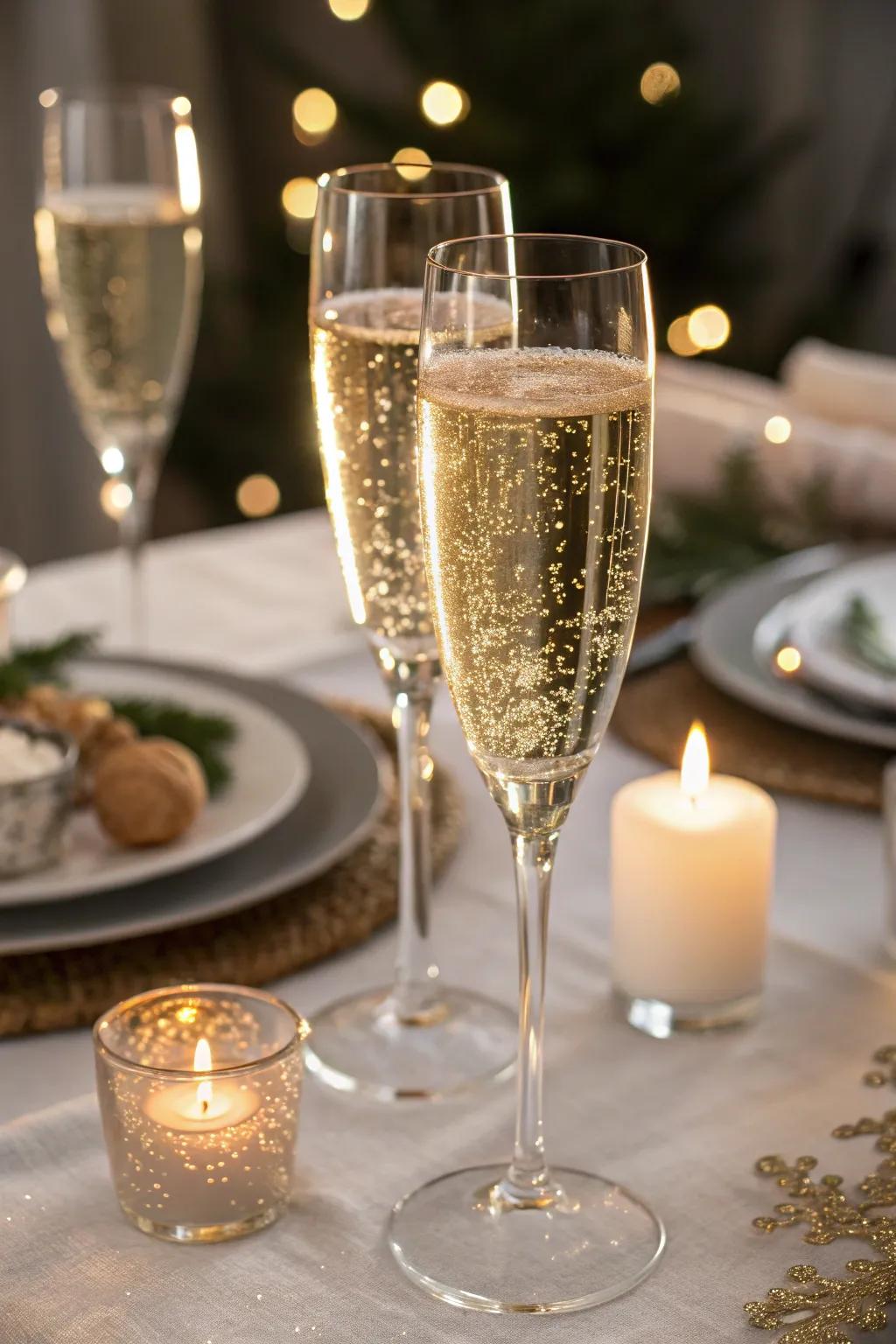 Chic glassware elevates your New Year's toast.