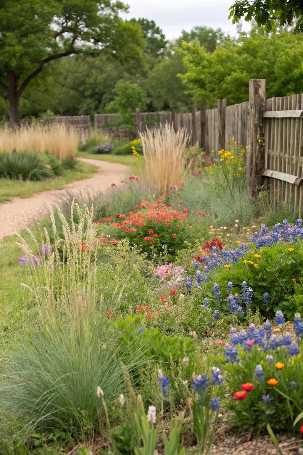A stunningly vibrant garden filled with Texas-native plants.