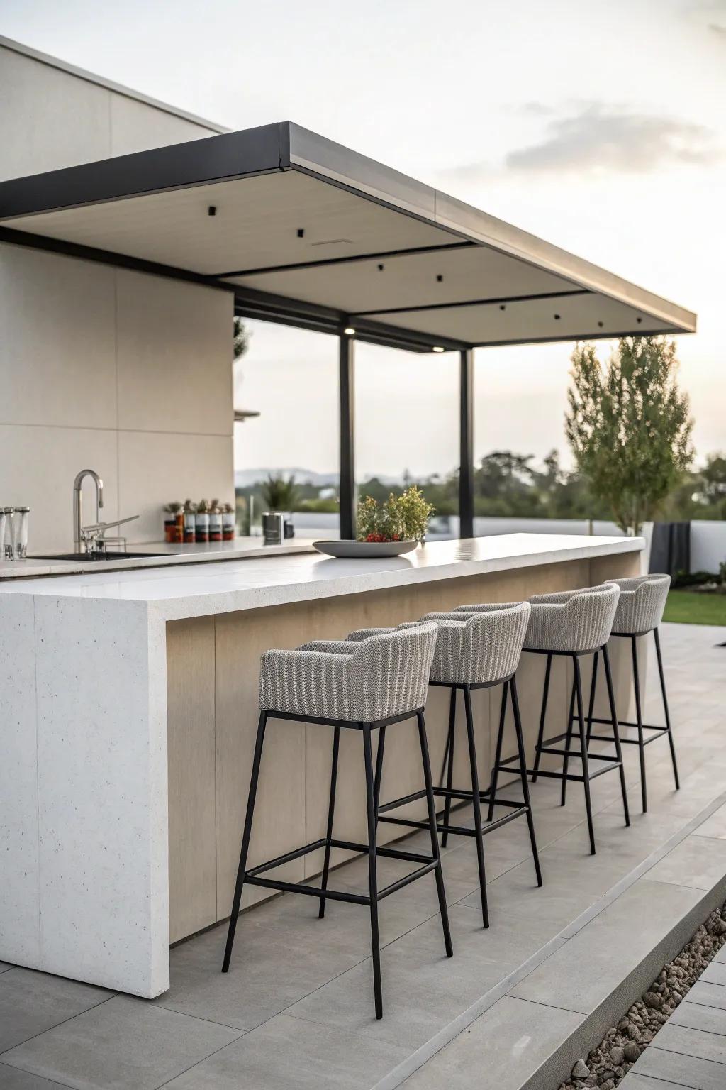 A minimalist layout sustains emphasis on the beauty of your outdoor environment.