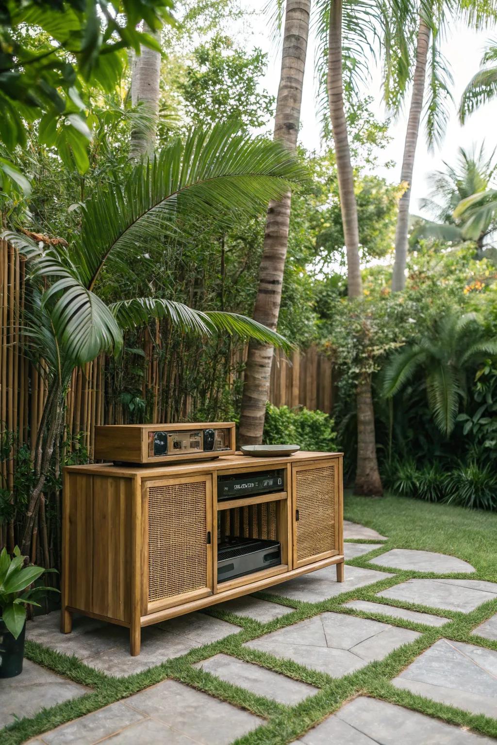 Bamboo enclosures bring an eco-friendly and fashionable feel to any outdoor zone.