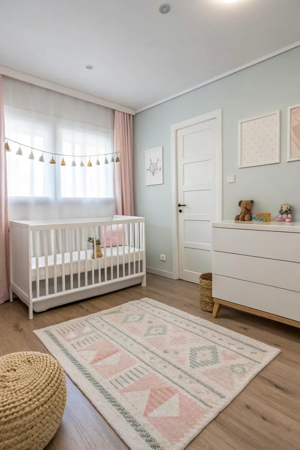 Adhering to minimalist design concepts can lead to a calm and organized nursery.