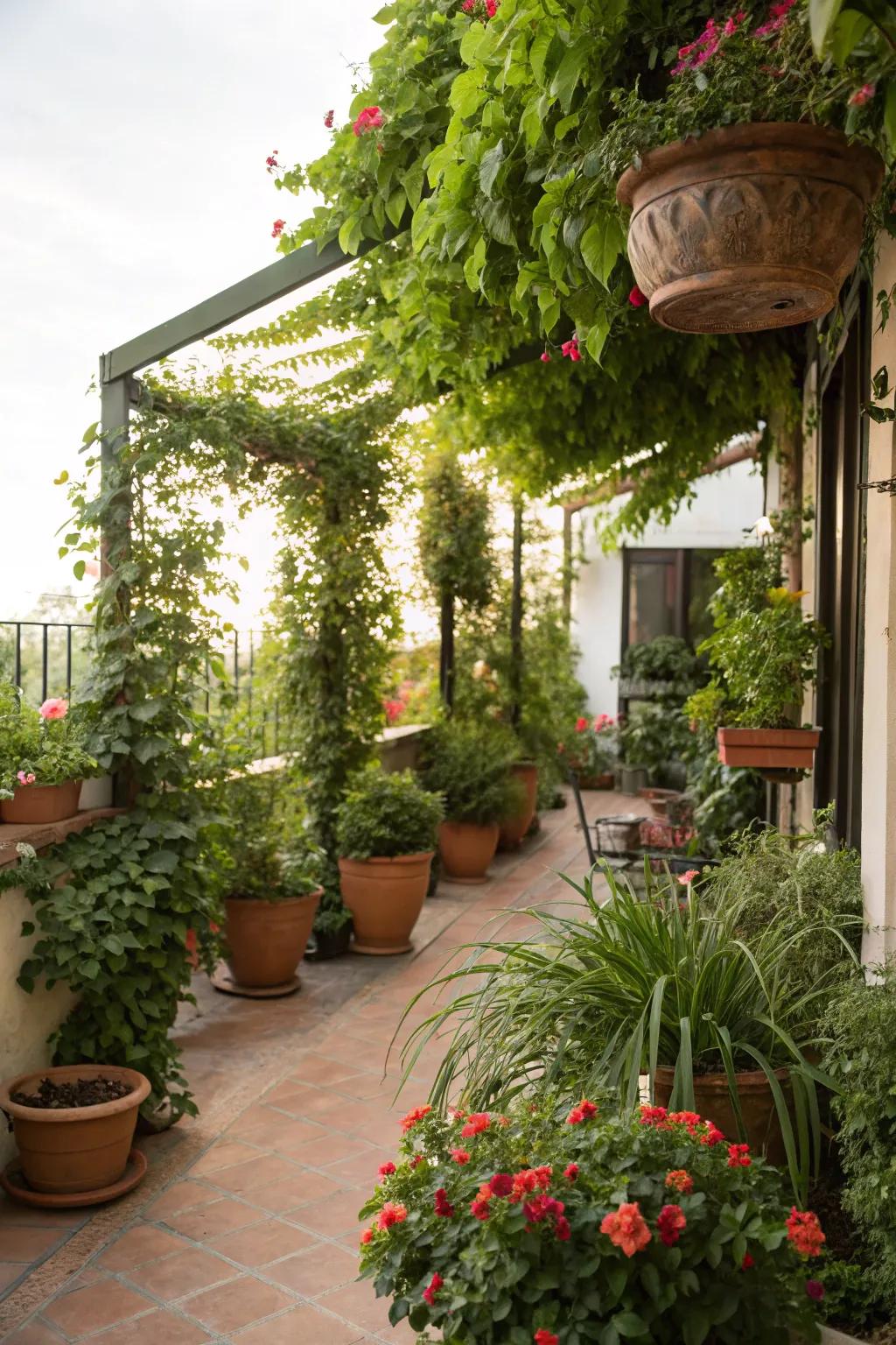 Rich vegetation breathes vitality into any patio, fashioning a serene setting.