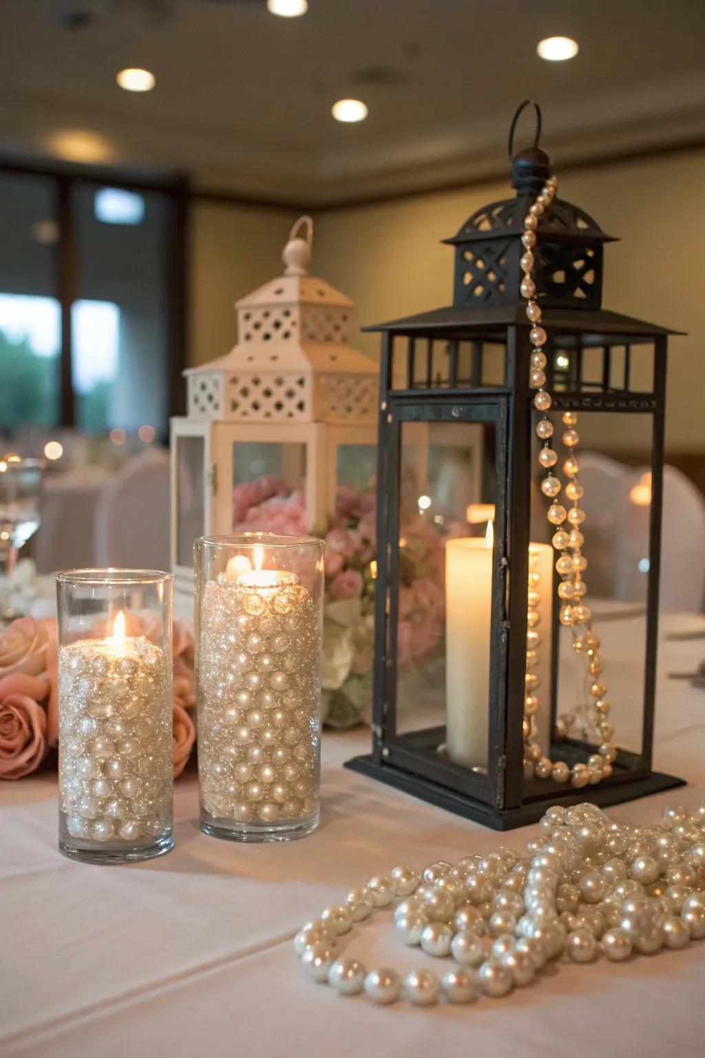 Produce captivating views using gems within lights and glassware.