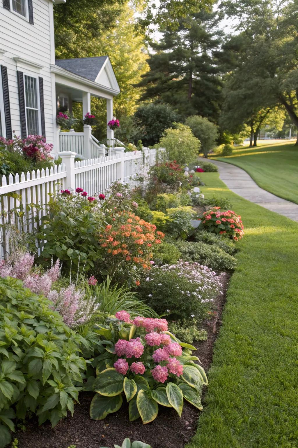 Seasonal and perennial plants create lasting beauty.