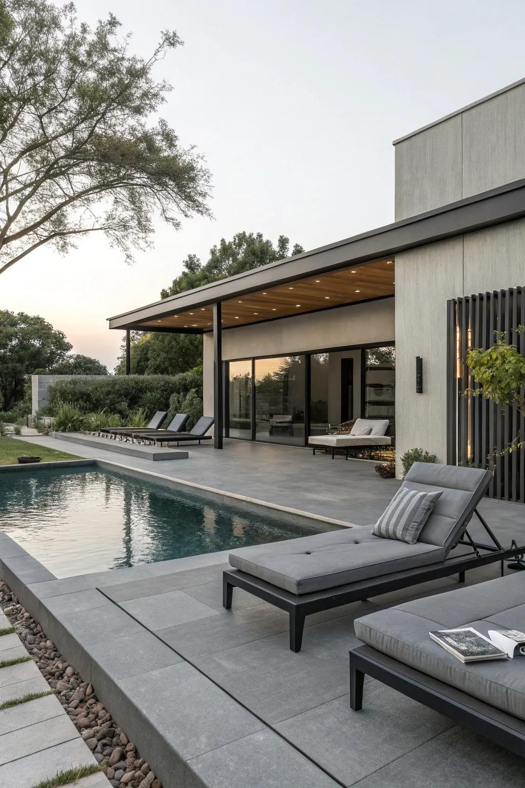 Clean, modern style comes from neutral greys.