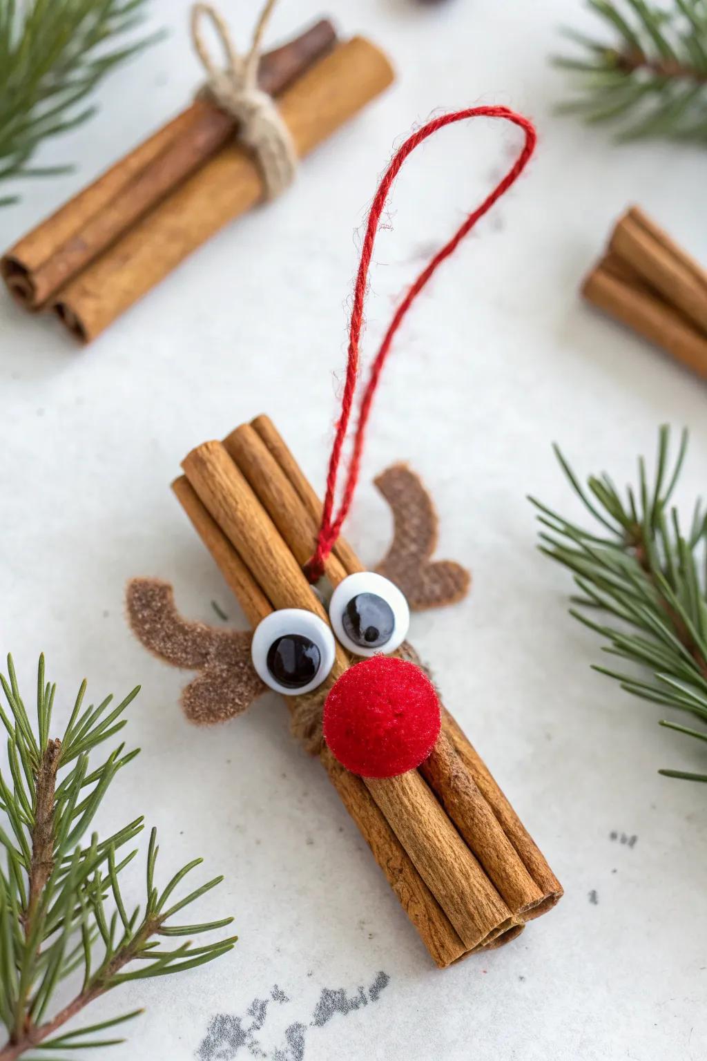 A cute spice rod reindeer ready to spread festive cheer and a delightful aroma throughout your home.