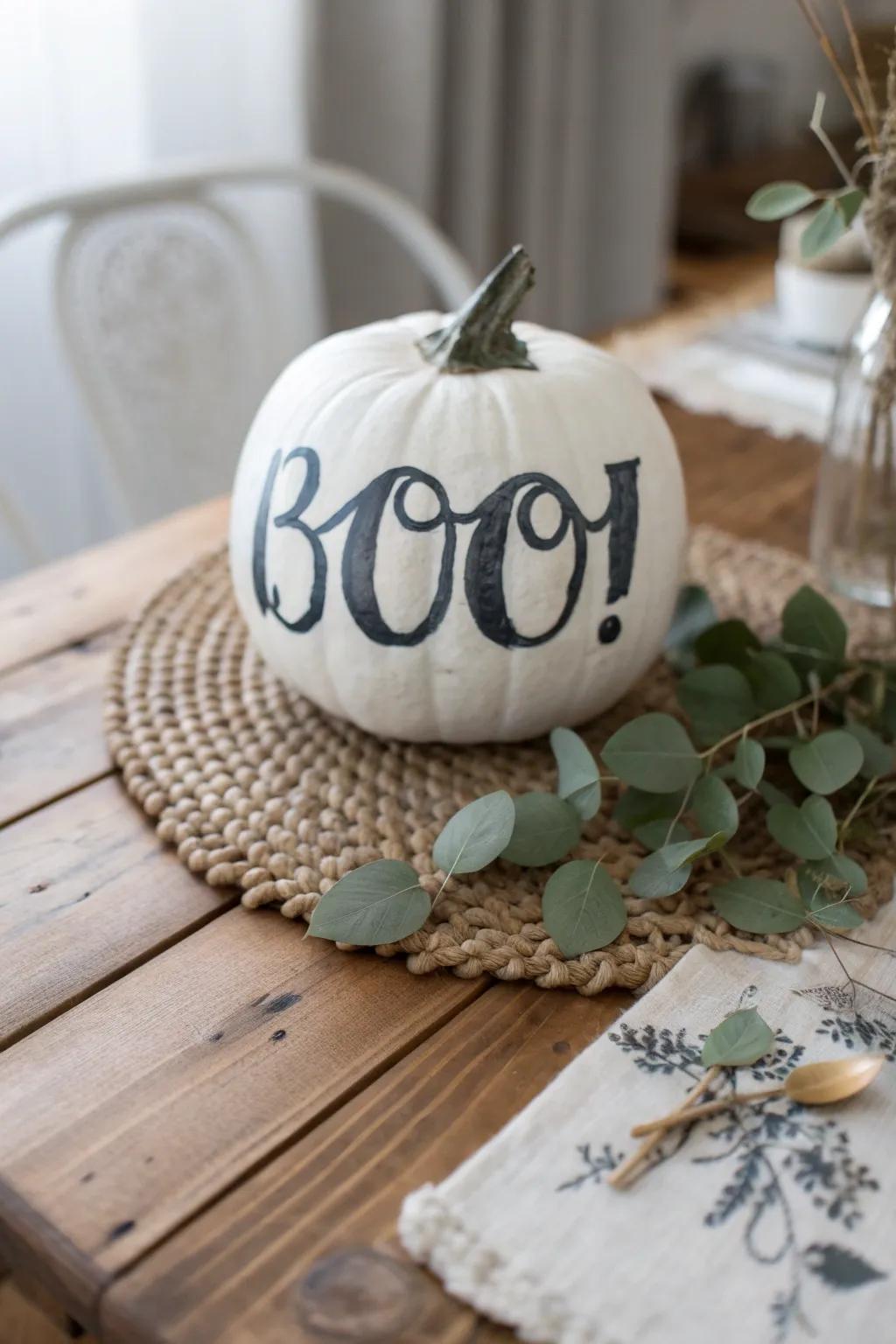 Enhance your Halloween ornamentation with simple yet spooky sophistication. #PumpkinArt #ScandiBoho