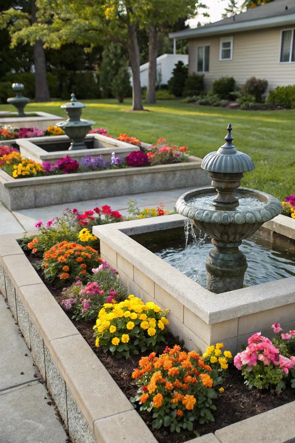 Fountain features bring a sense of calm to your garden.
