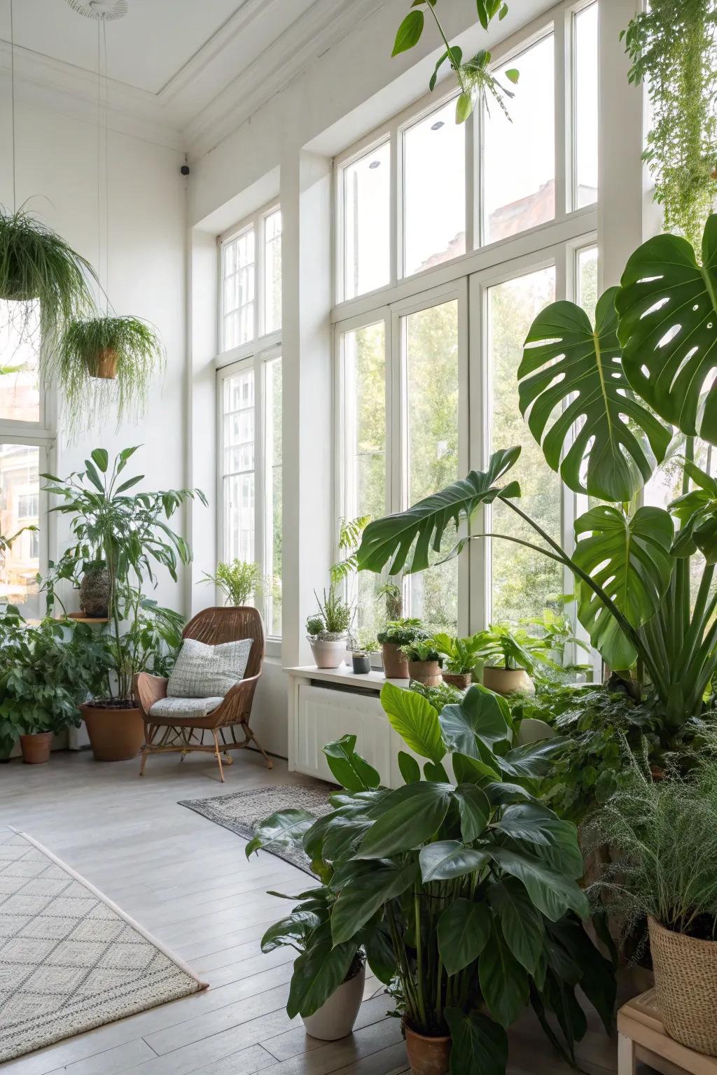 A lively area filled with flora and verdure to incorporate freshness.