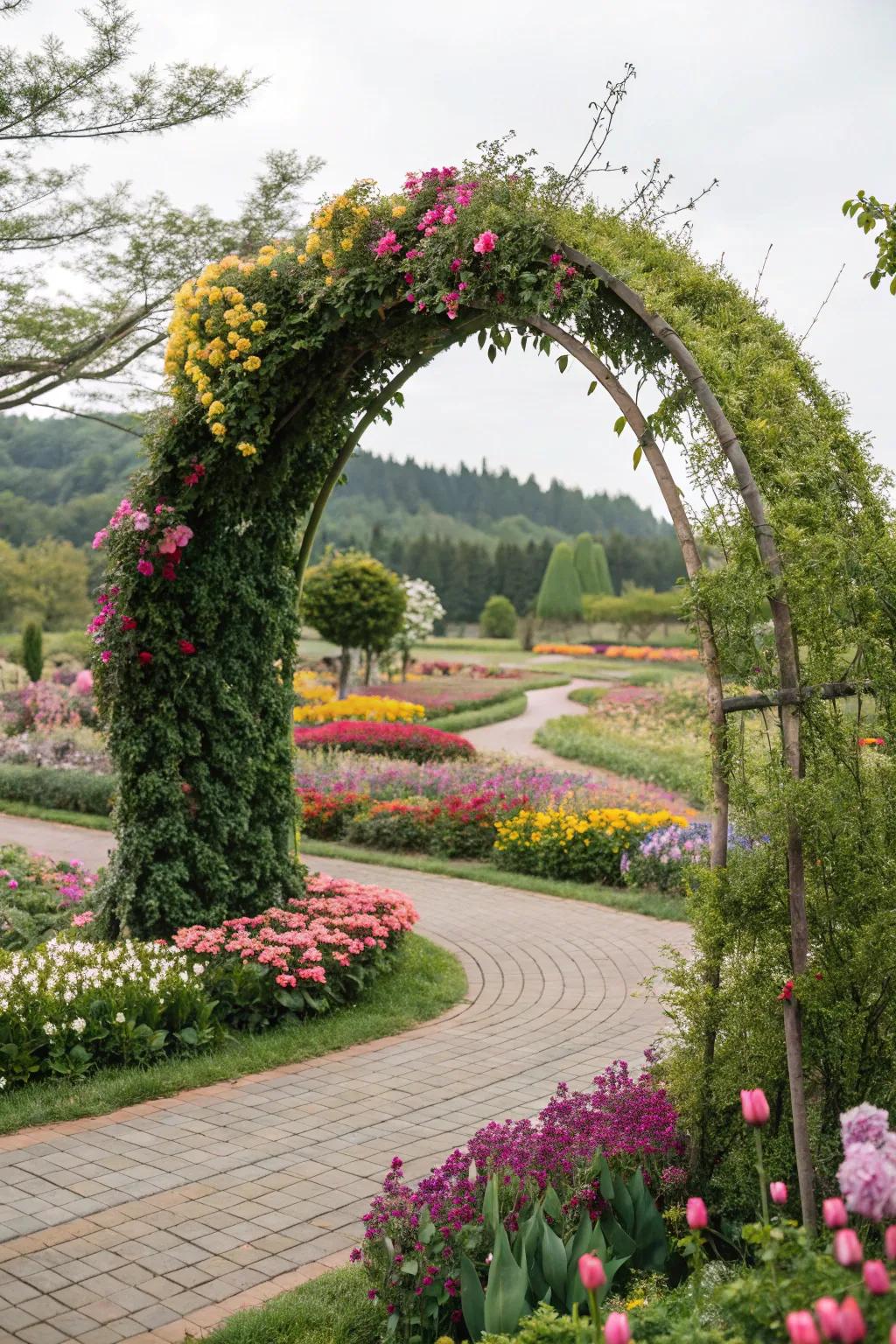 A garden-inspired gateway that delivers a fairytale sensation to any outdoor event.