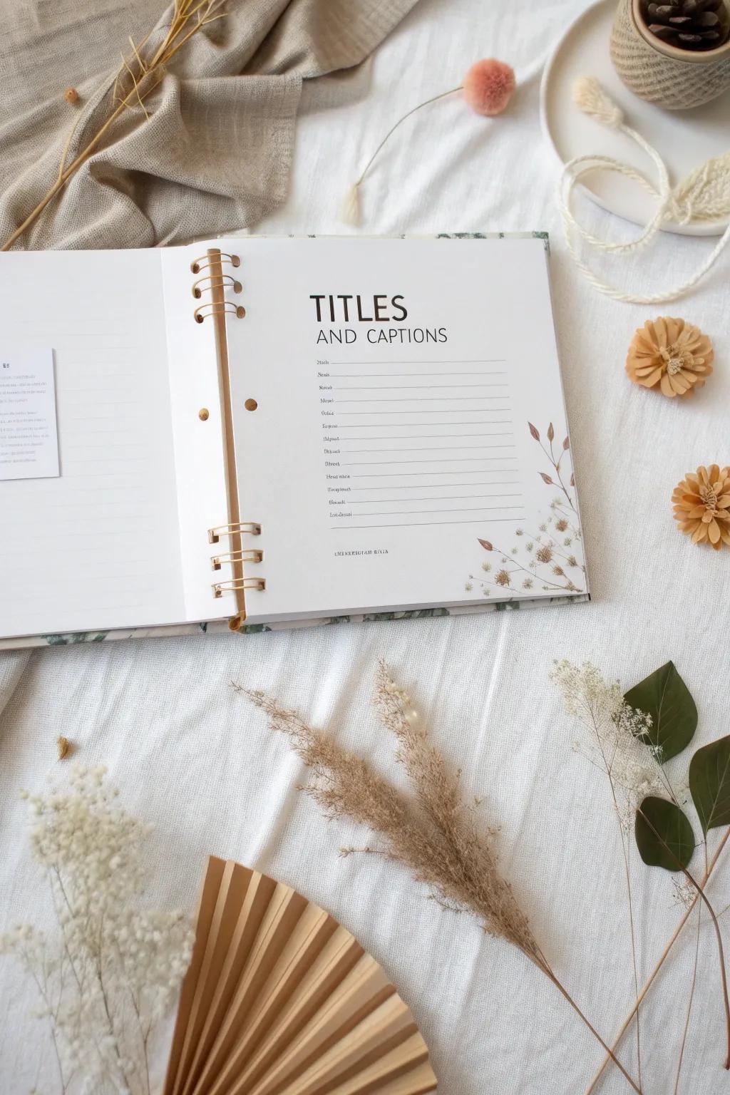 Make a story with style: Strong calligraphy meets moderate appeal in this scrapbook format.