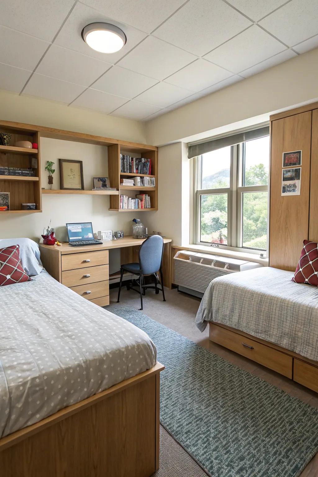 Flexible layouts enhance personal space in shared rooms.