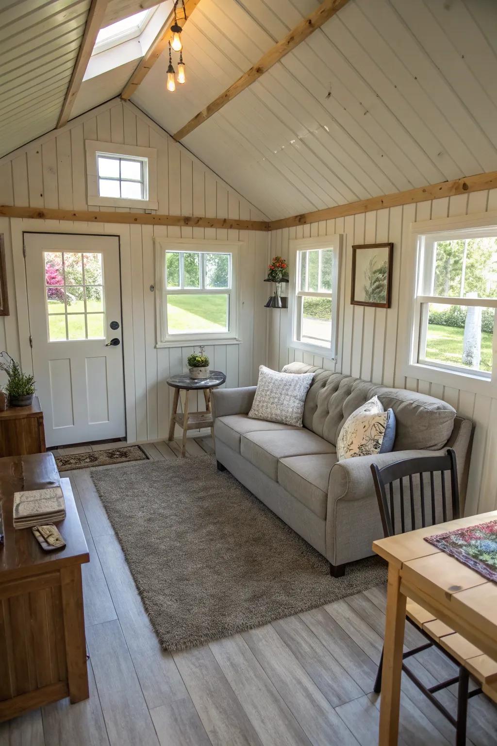 A thoughtful layout makes every inch count in a shed house.