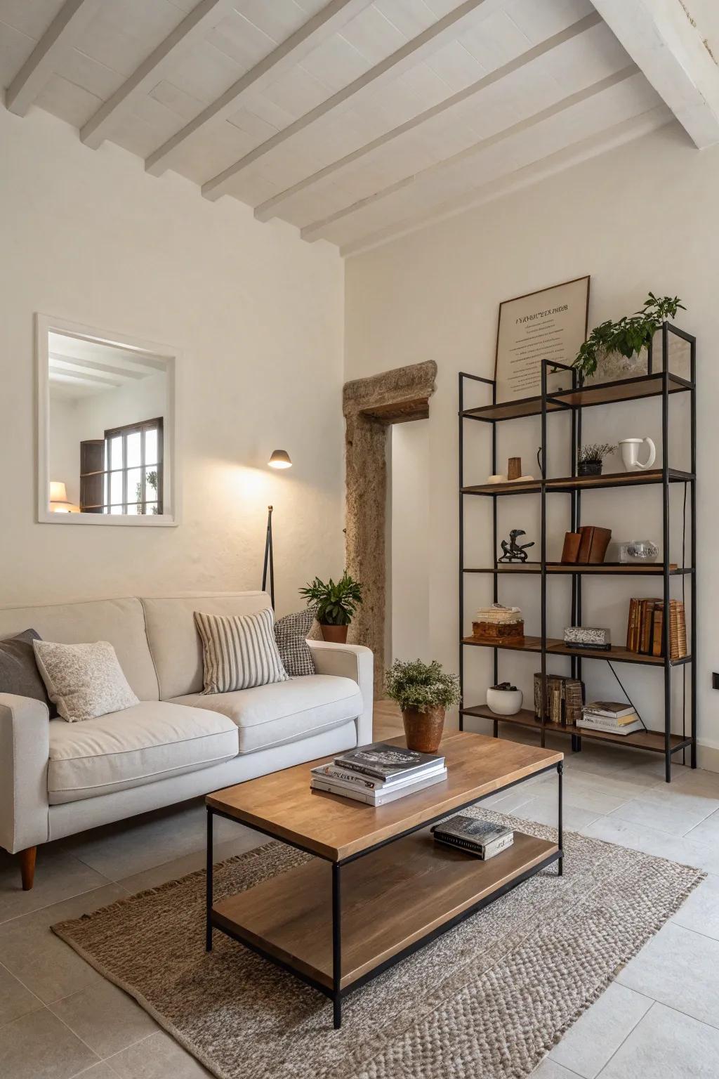 Furniture with a minimalist design enhances cleanliness.
