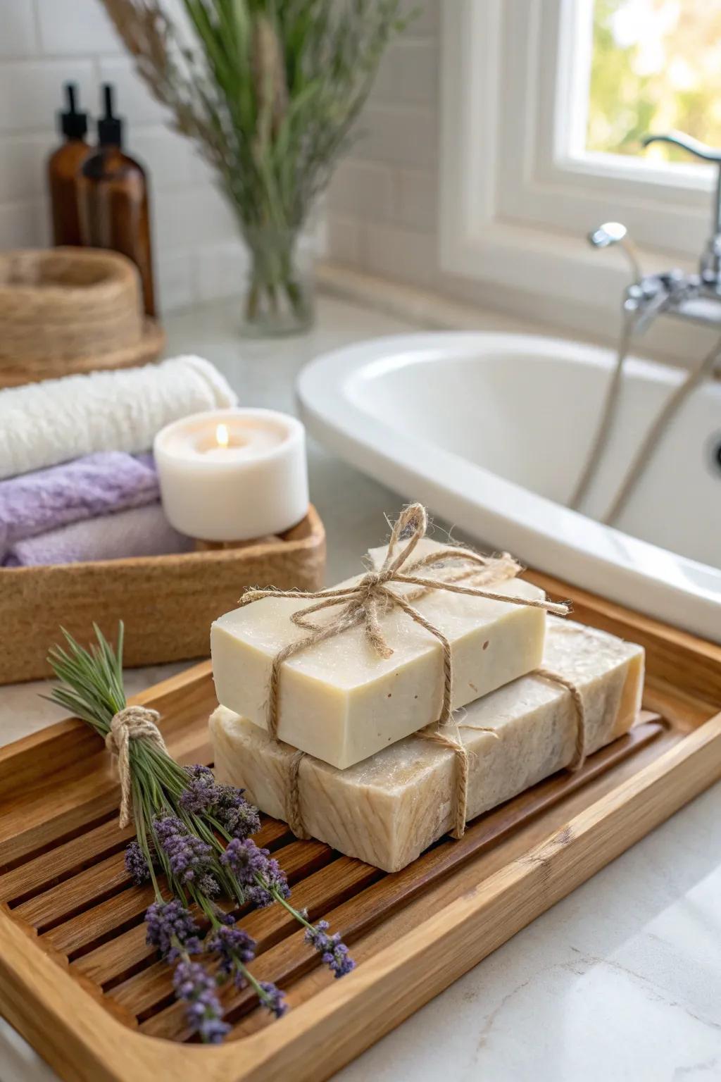 Opulent hand-formed soaps ideal for gifting.