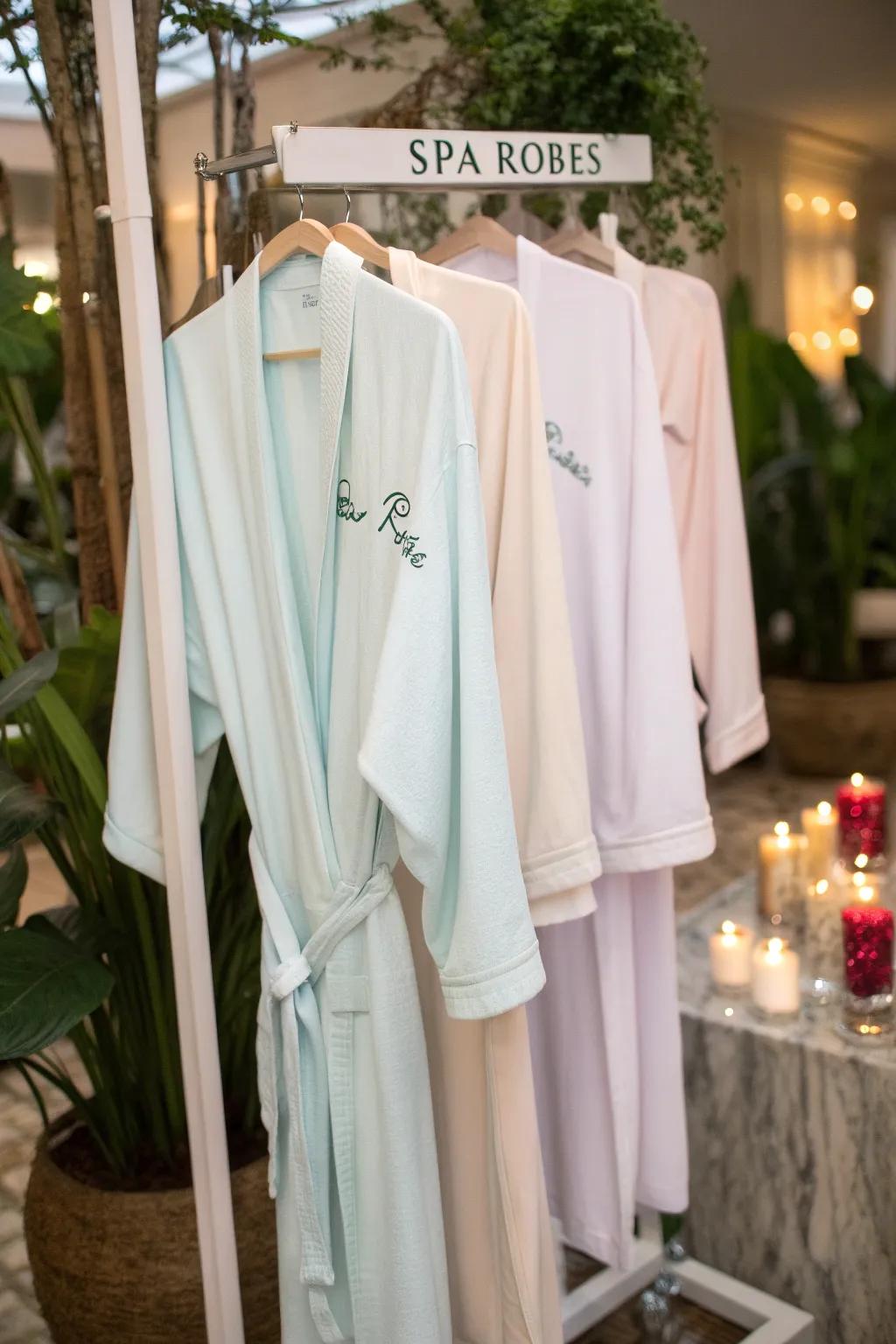 Unique wraps contribute a personal element to your spa gathering.