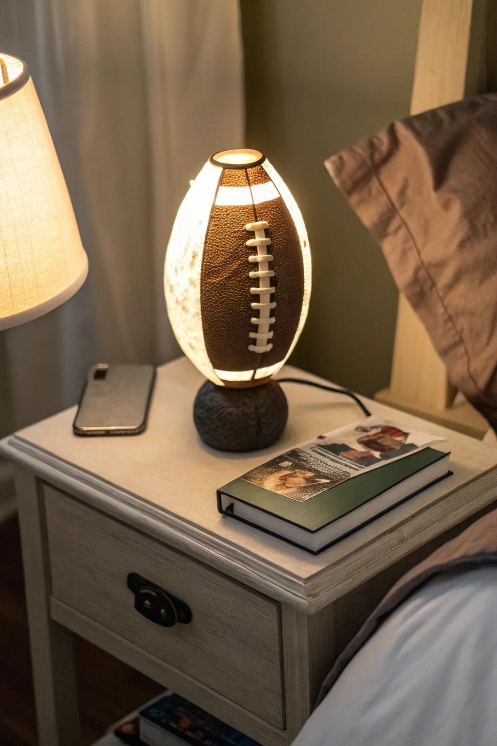 Brighten your room with sporty-themed lamps.