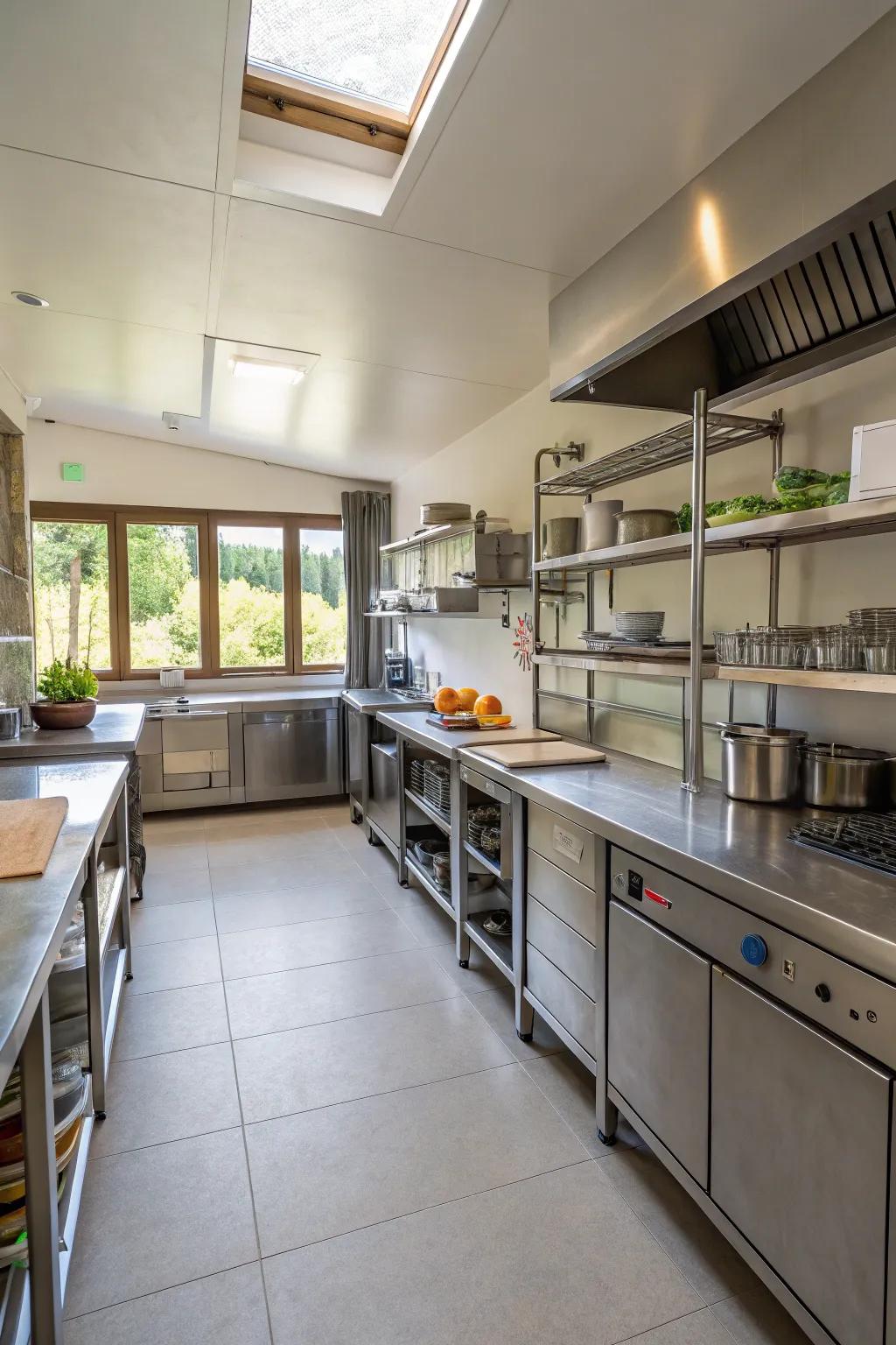 A functional arrangement improved by the practicality of steel.