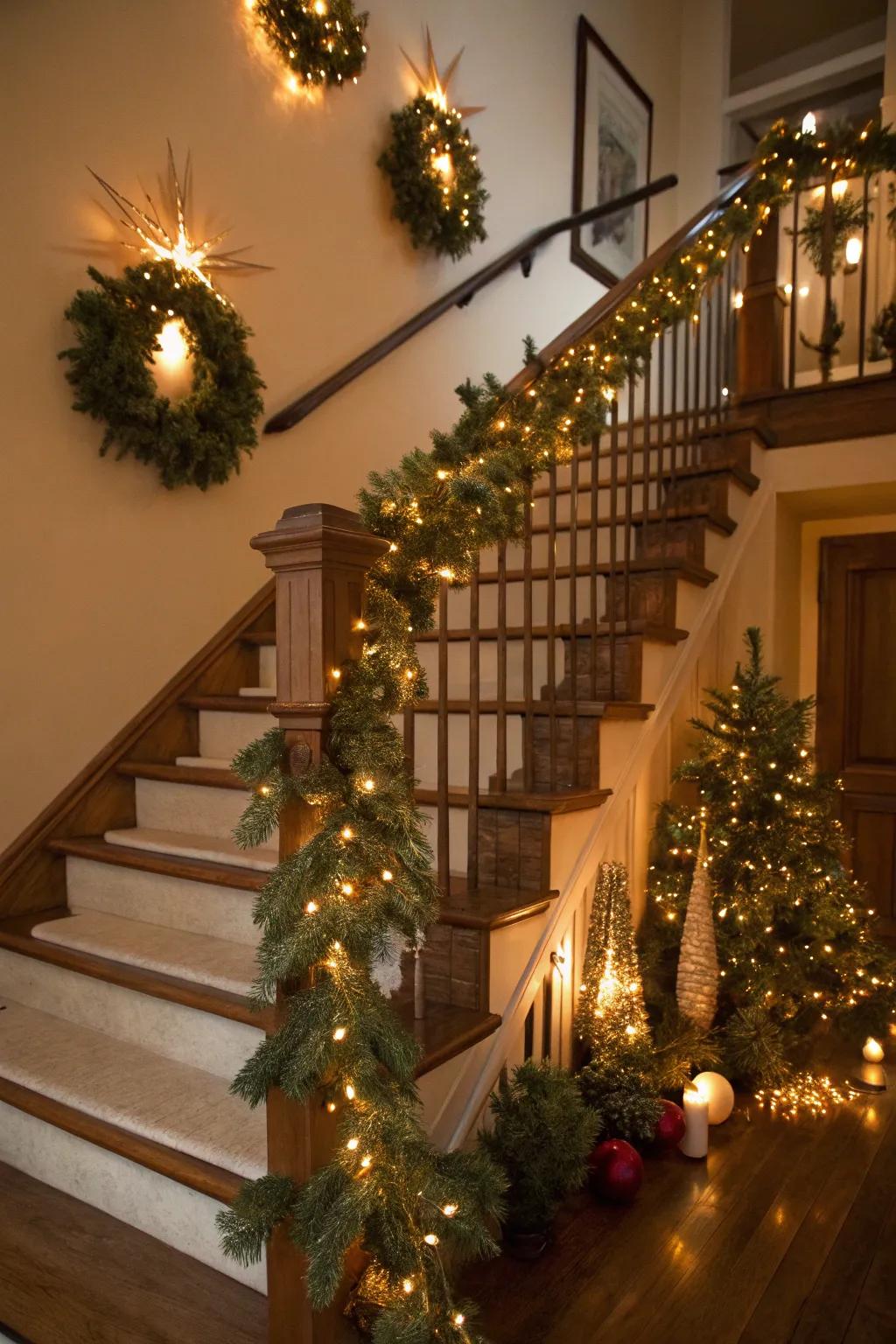 Commemorate the seasons using themed staircase embellishments.