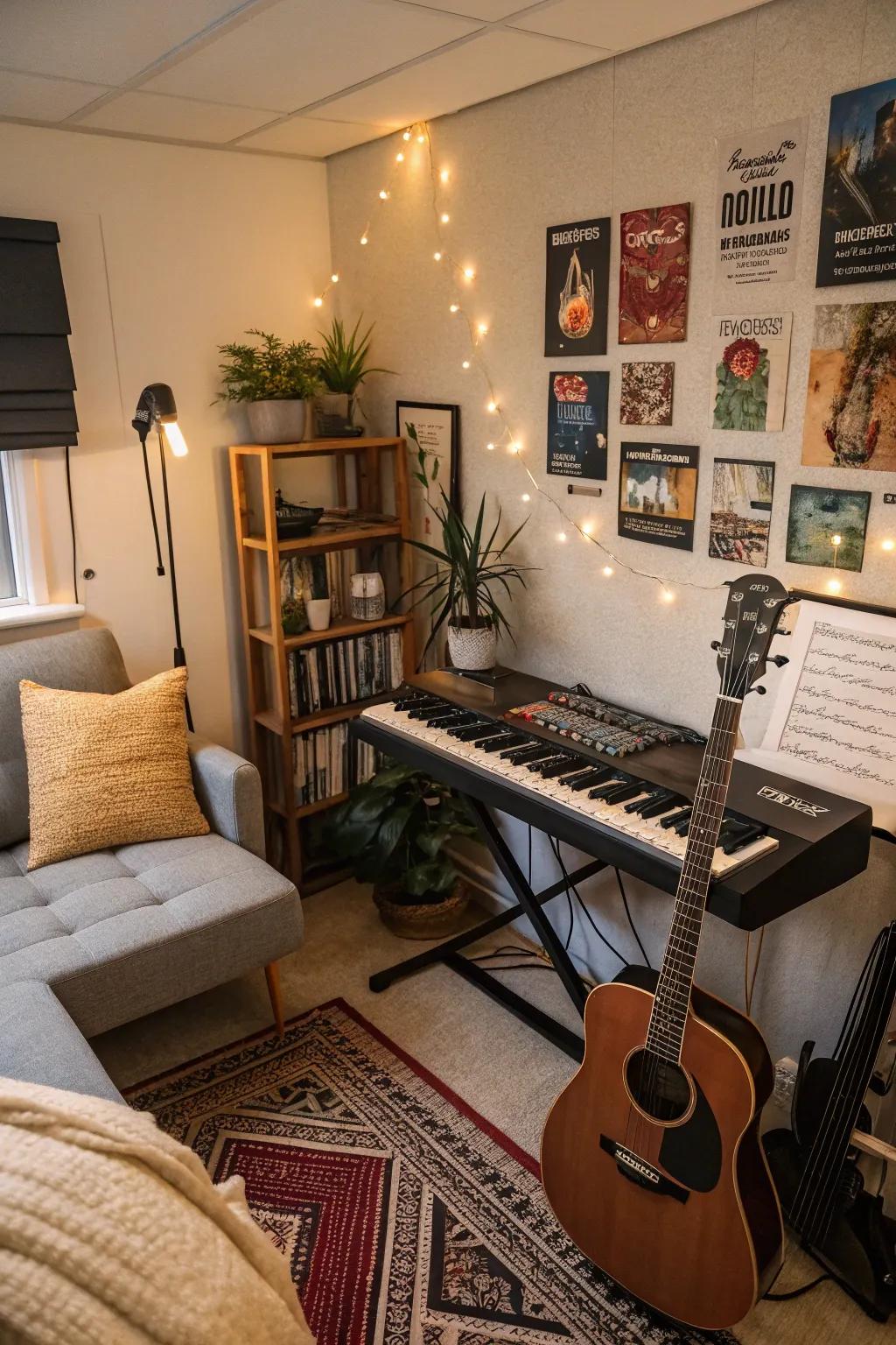 Keep instruments nearby to stimulate creativity whenever inspiration hits.