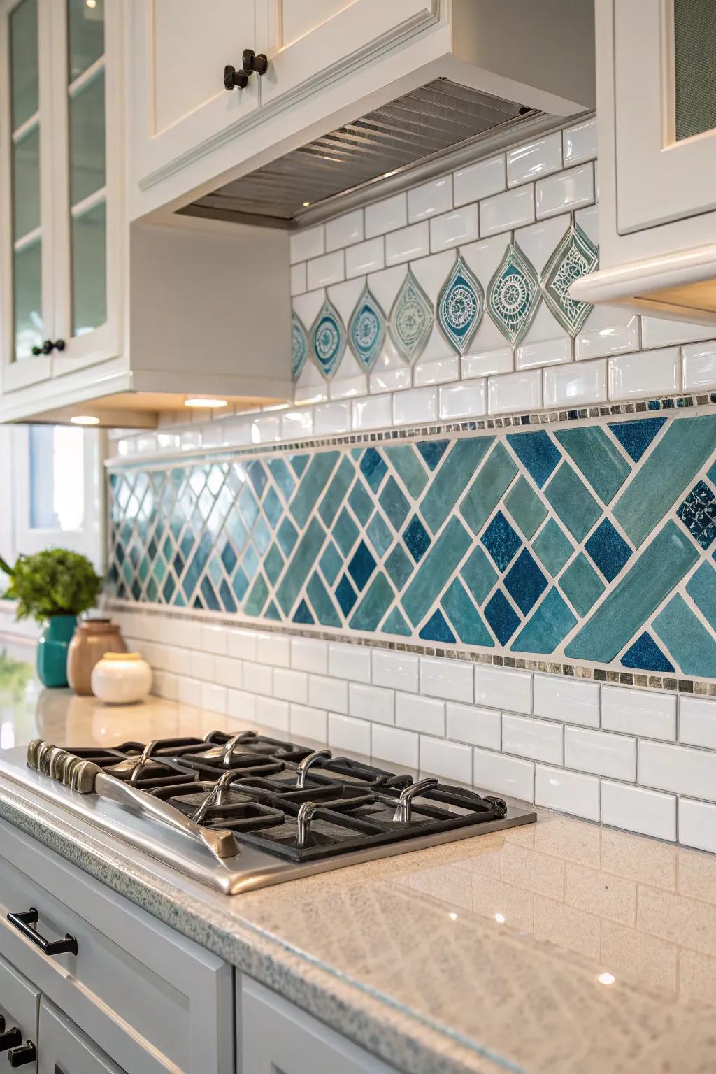 Mix materials for a textured, stylish finish.