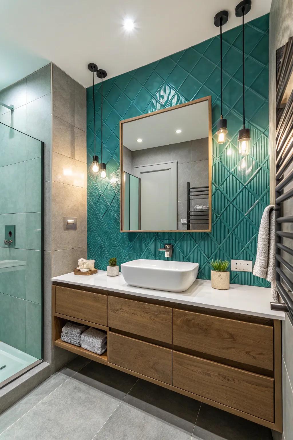 Accentuate your area with an impressive cerulean accent wall.