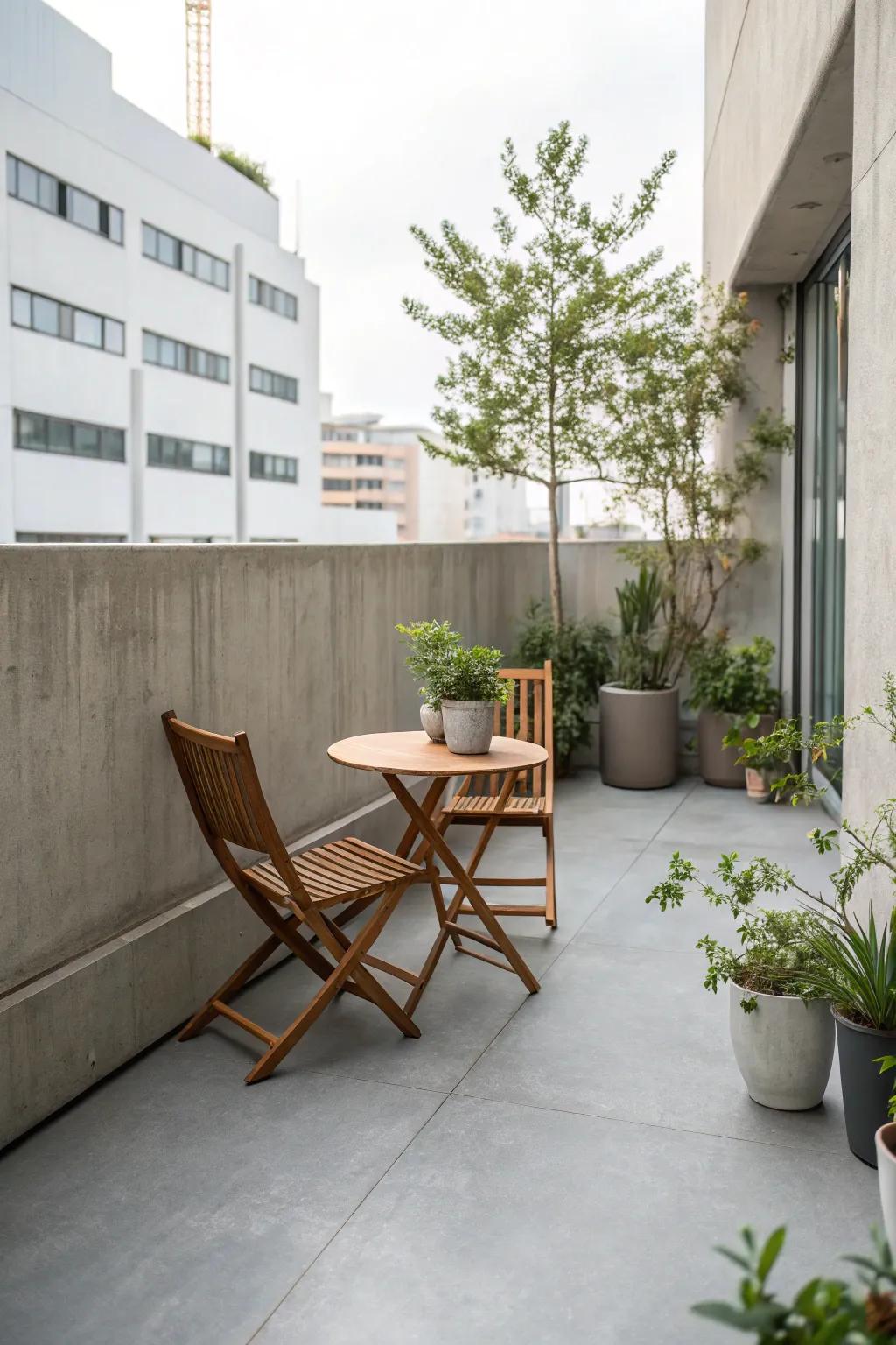Cement floors deliver a streamlined and contemporary sensation to your patio.