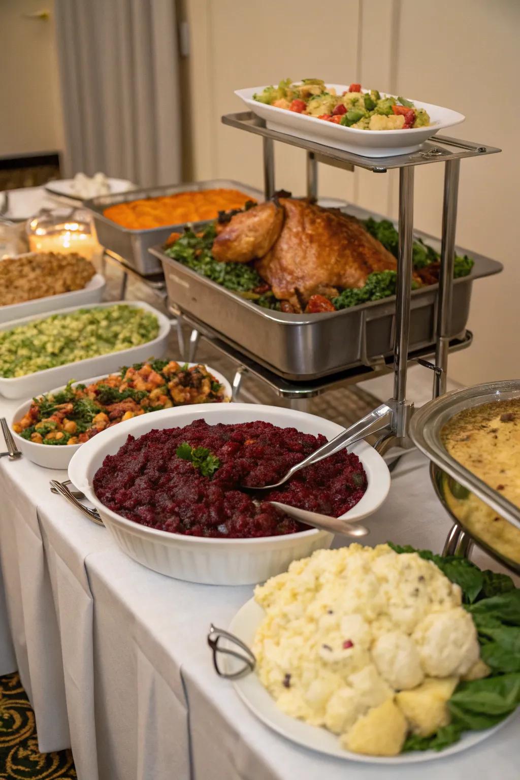 Elevation staging adds dimension to your buffet display.