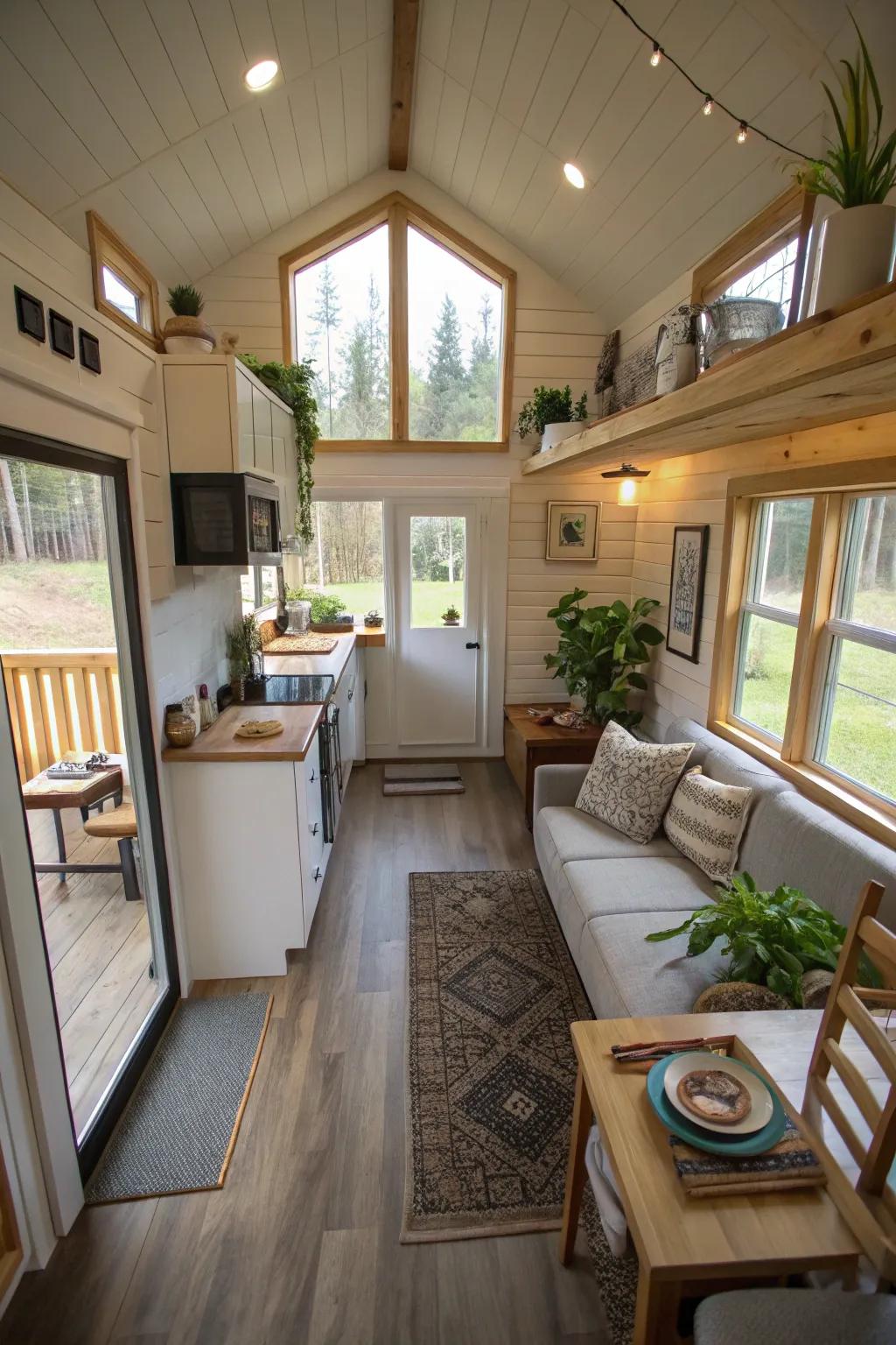 Seamless floor schemes elevate both space and flow within petite dwellings.